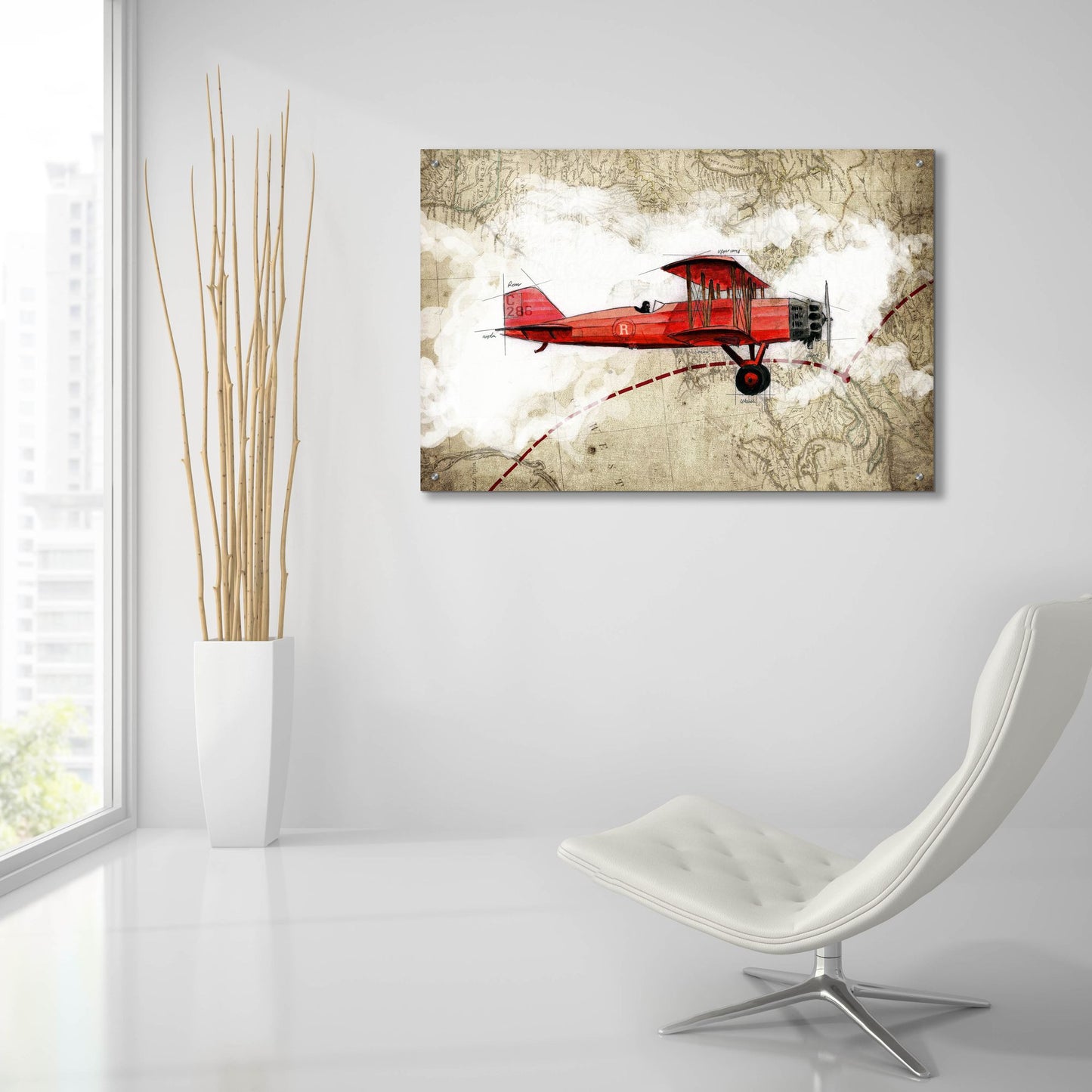 Epic Art 'Biplane 3' by Graphinc, Acrylic Glass Wall Art,36x24