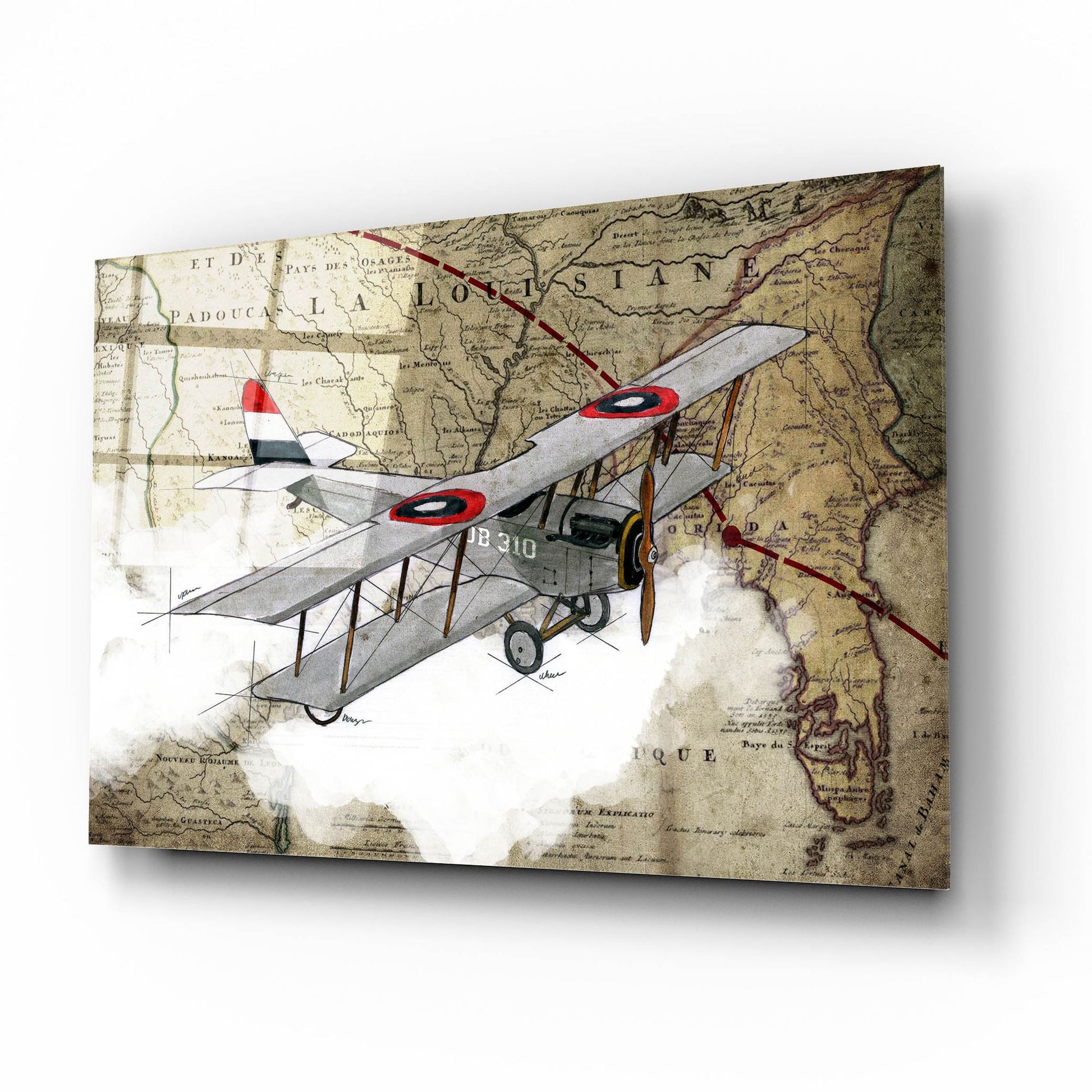 Epic Art 'Biplane 4' by Graphinc, Acrylic Glass Wall Art,16x12