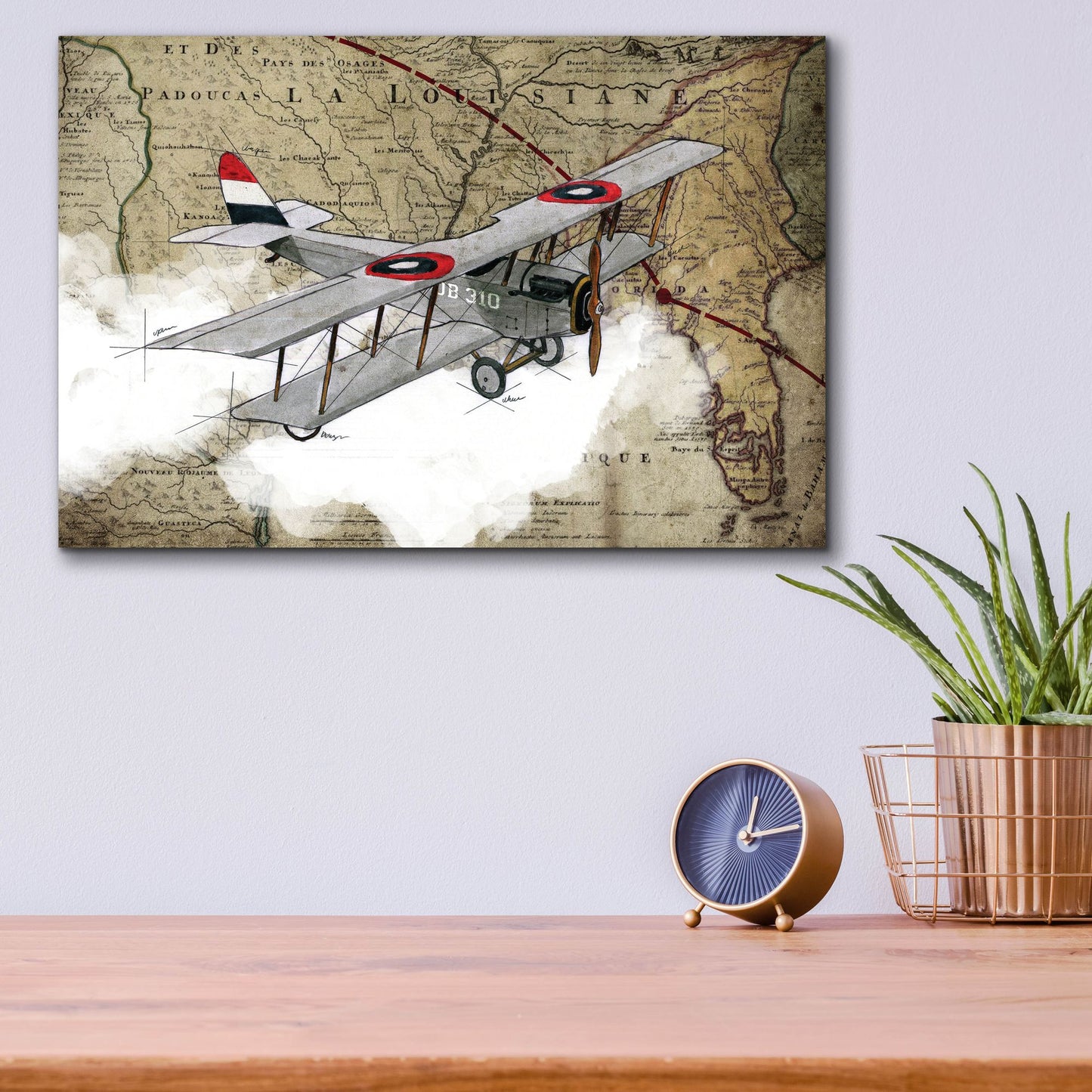 Epic Art 'Biplane 4' by Graphinc, Acrylic Glass Wall Art,16x12