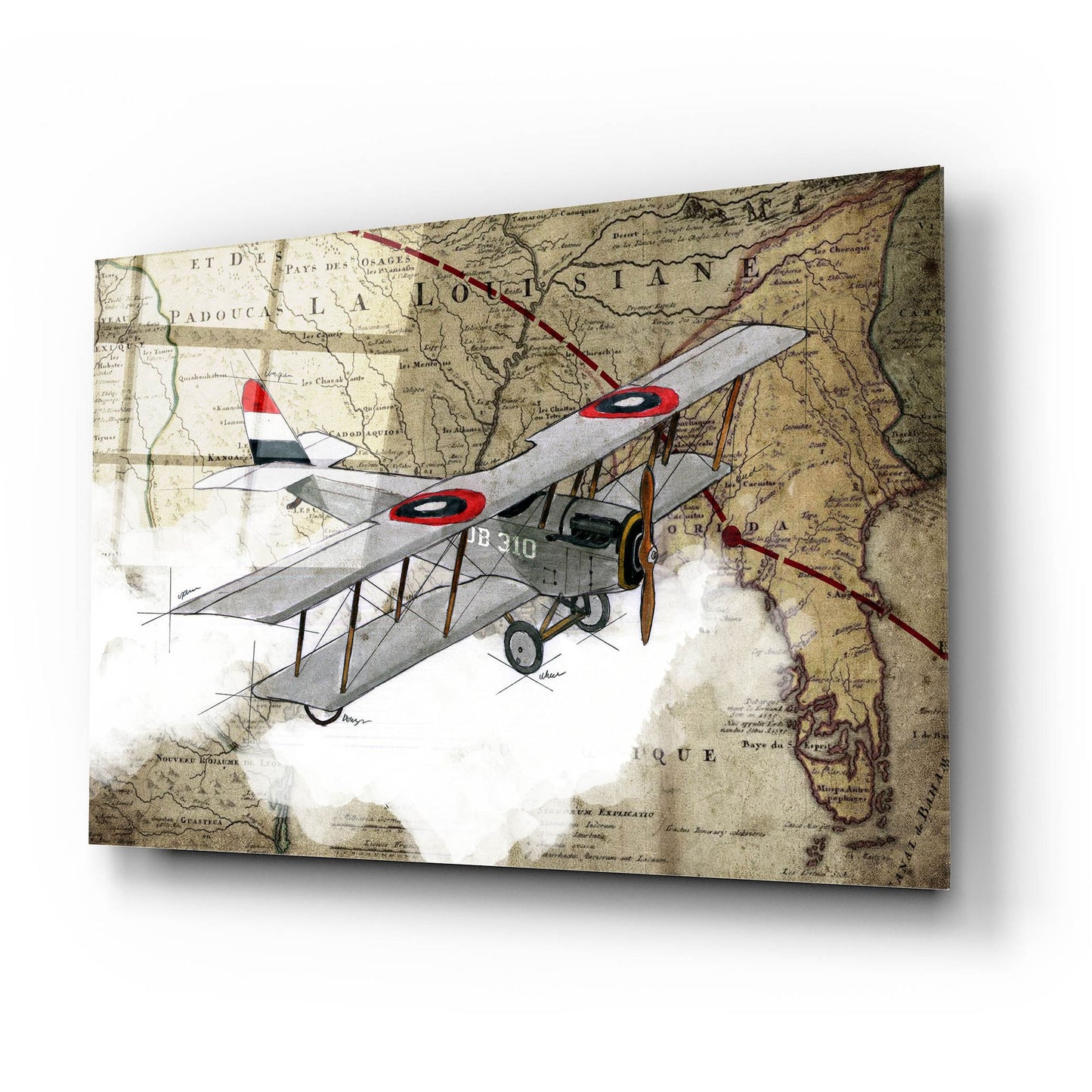 Epic Art 'Biplane 4' by Graphinc, Acrylic Glass Wall Art,24x16