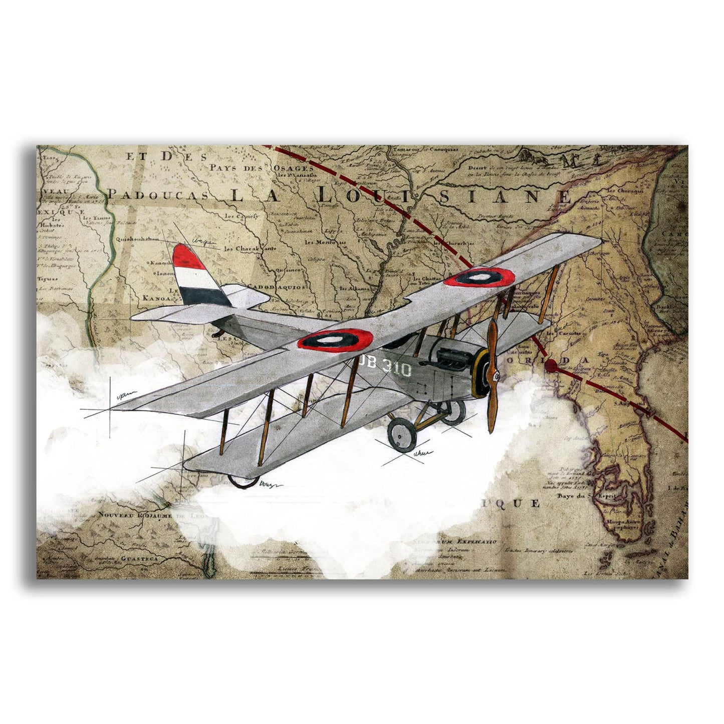 Epic Art 'Biplane 4' by Graphinc, Acrylic Glass Wall Art,24x16