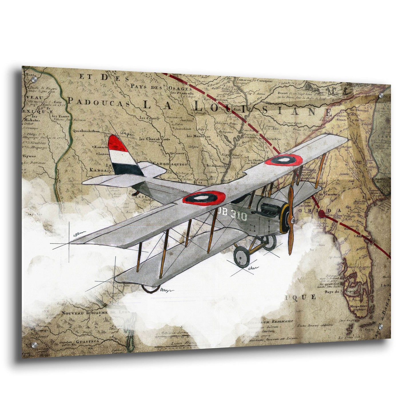 Epic Art 'Biplane 4' by Graphinc, Acrylic Glass Wall Art,36x24