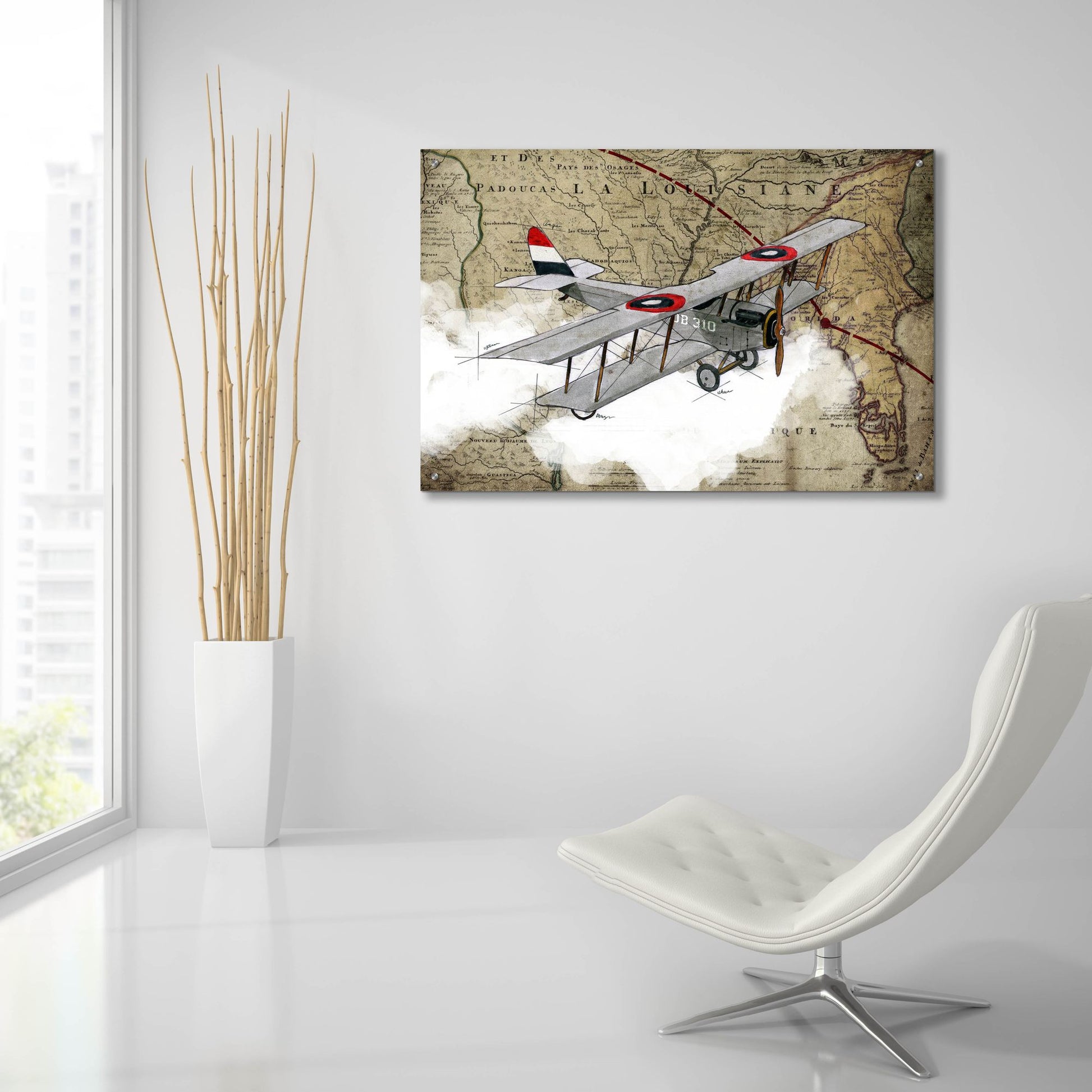 Epic Art 'Biplane 4' by Graphinc, Acrylic Glass Wall Art,36x24