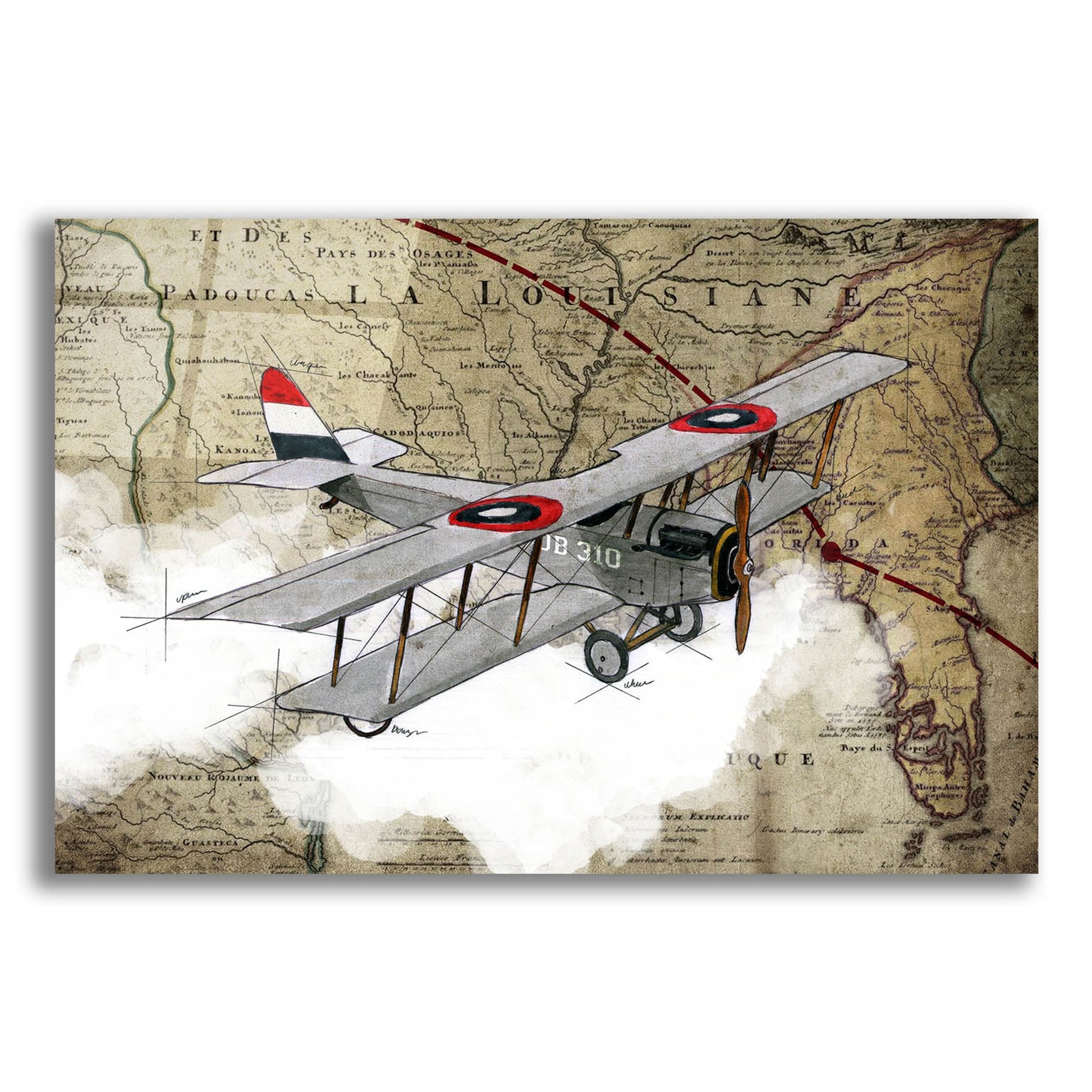 Epic Art 'Biplane 4' by Graphinc, Acrylic Glass Wall Art