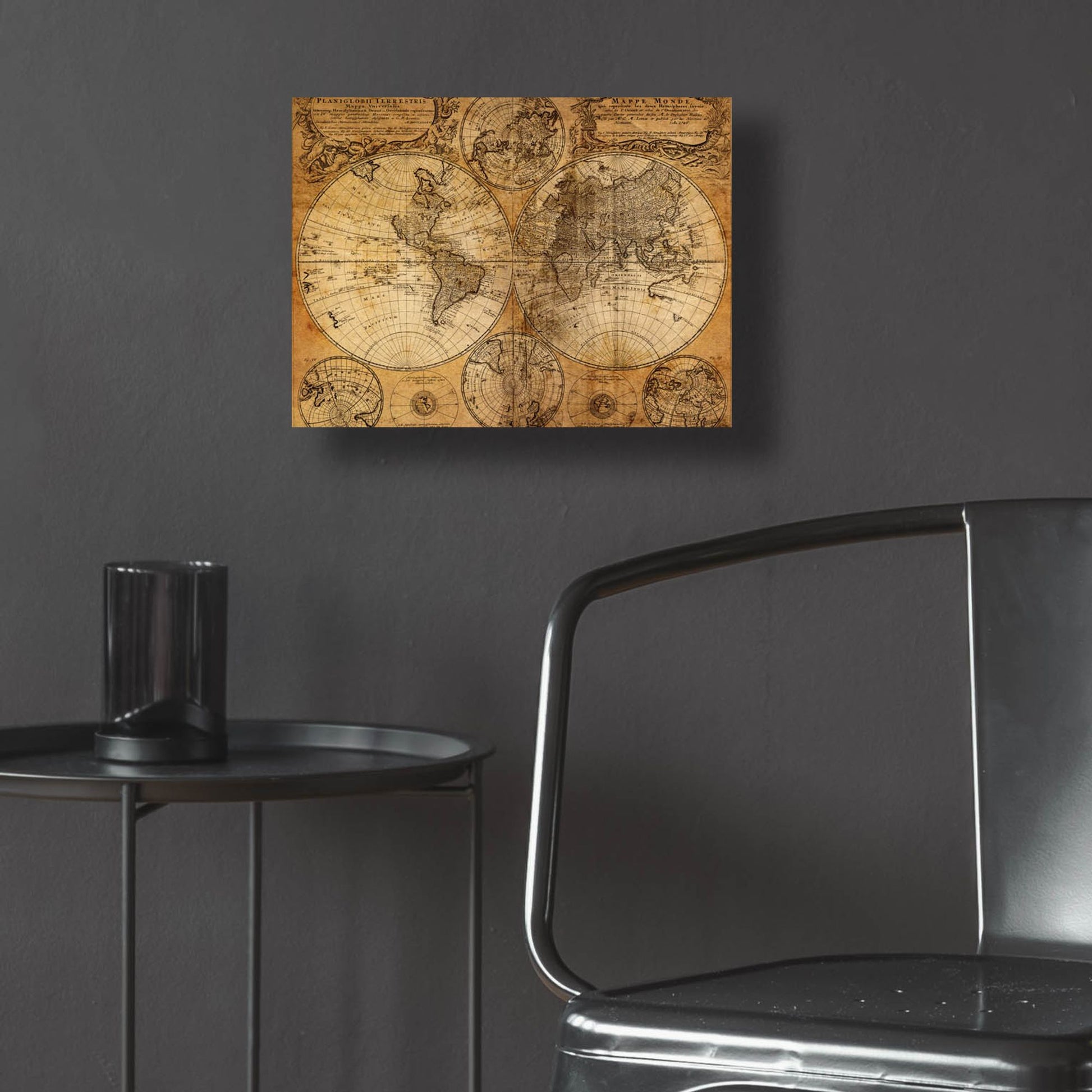 Epic Art 'Vintage Map' by Graphinc, Acrylic Glass Wall Art,16x12