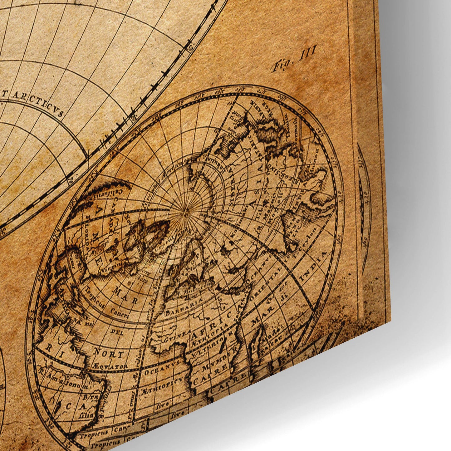 Epic Art 'Vintage Map' by Graphinc, Acrylic Glass Wall Art,24x16