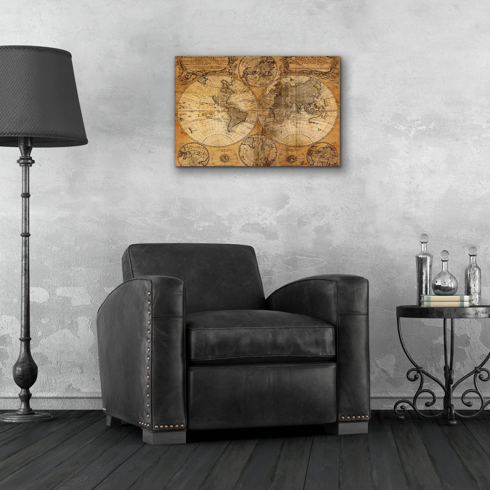 Epic Art 'Vintage Map' by Graphinc, Acrylic Glass Wall Art,24x16