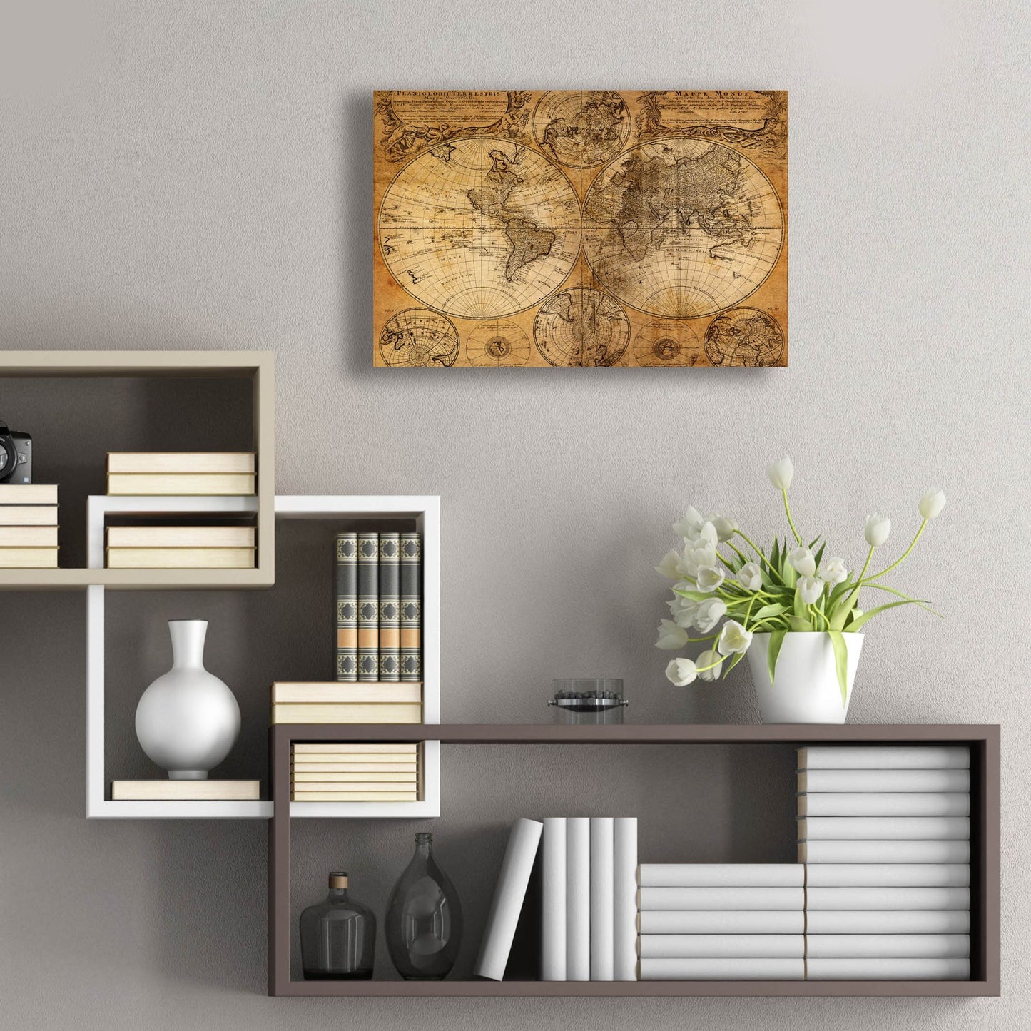 Epic Art 'Vintage Map' by Graphinc, Acrylic Glass Wall Art,24x16