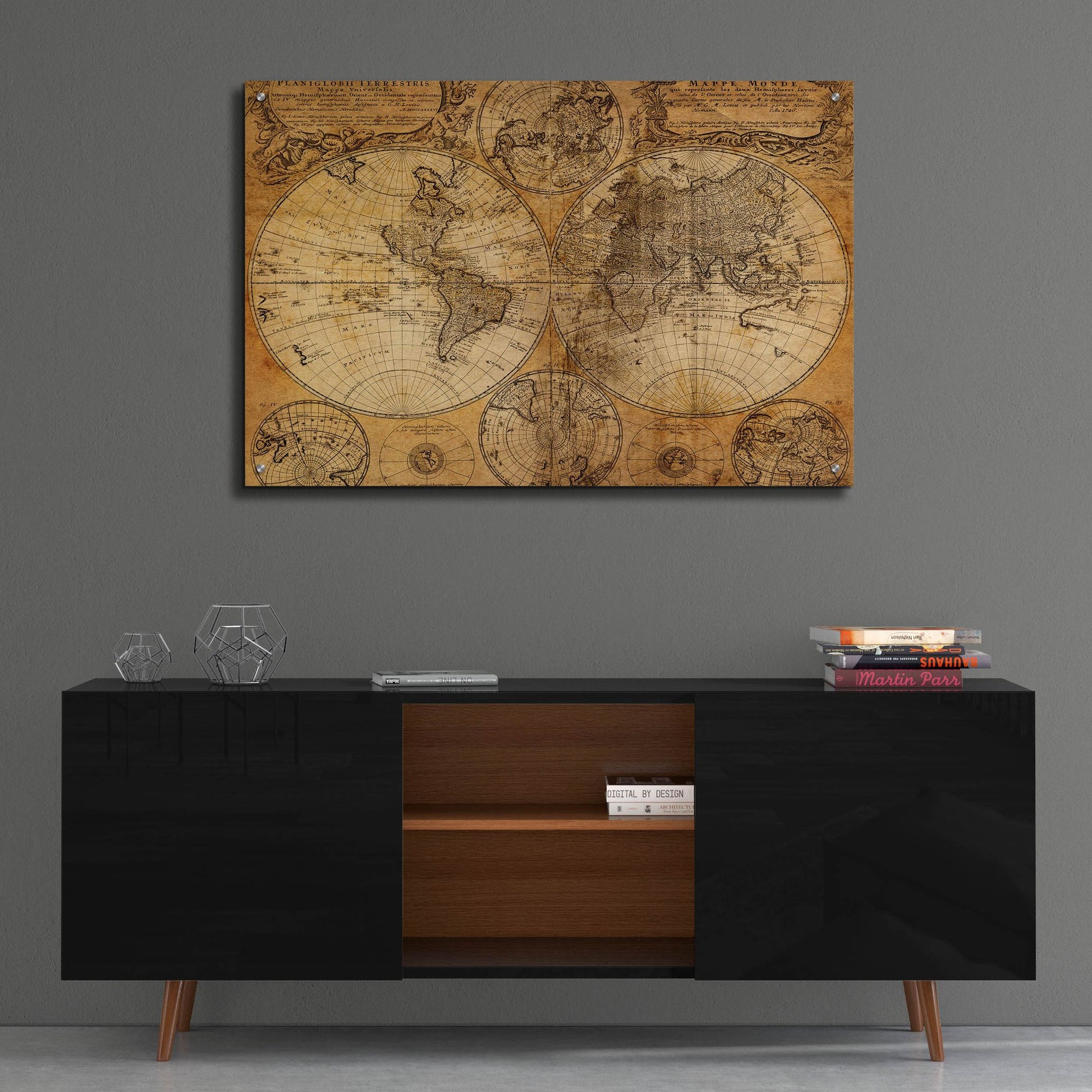 Epic Art 'Vintage Map' by Graphinc, Acrylic Glass Wall Art,36x24