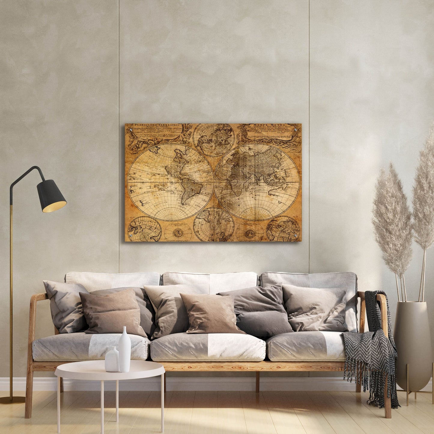 Epic Art 'Vintage Map' by Graphinc, Acrylic Glass Wall Art,36x24