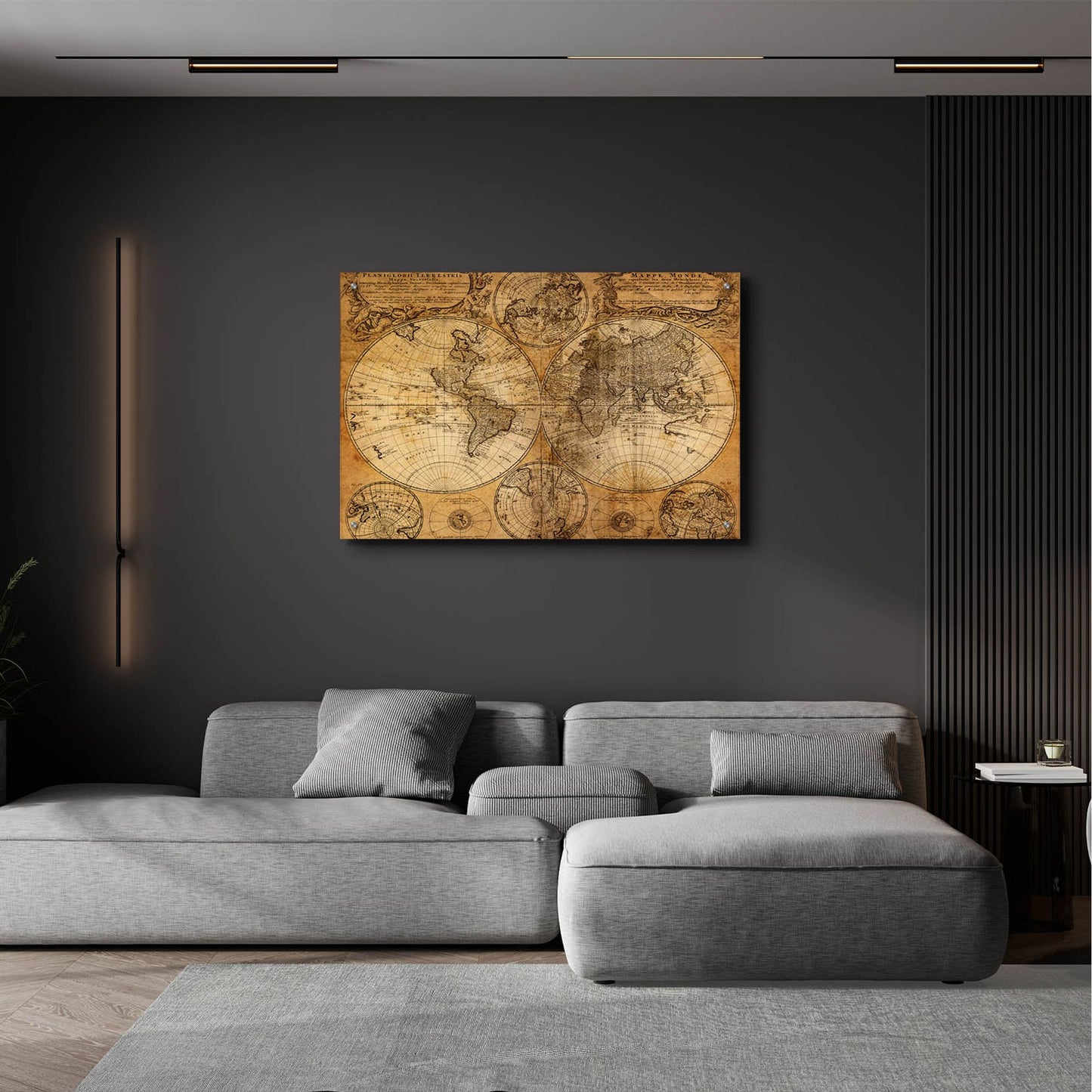 Epic Art 'Vintage Map' by Graphinc, Acrylic Glass Wall Art,36x24