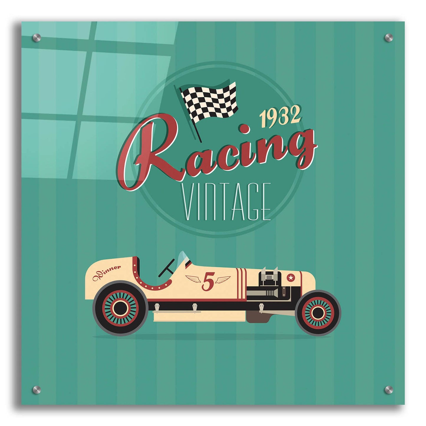 Epic Art 'Vintage Racing 2' by Graphinc, Acrylic Glass Wall Art