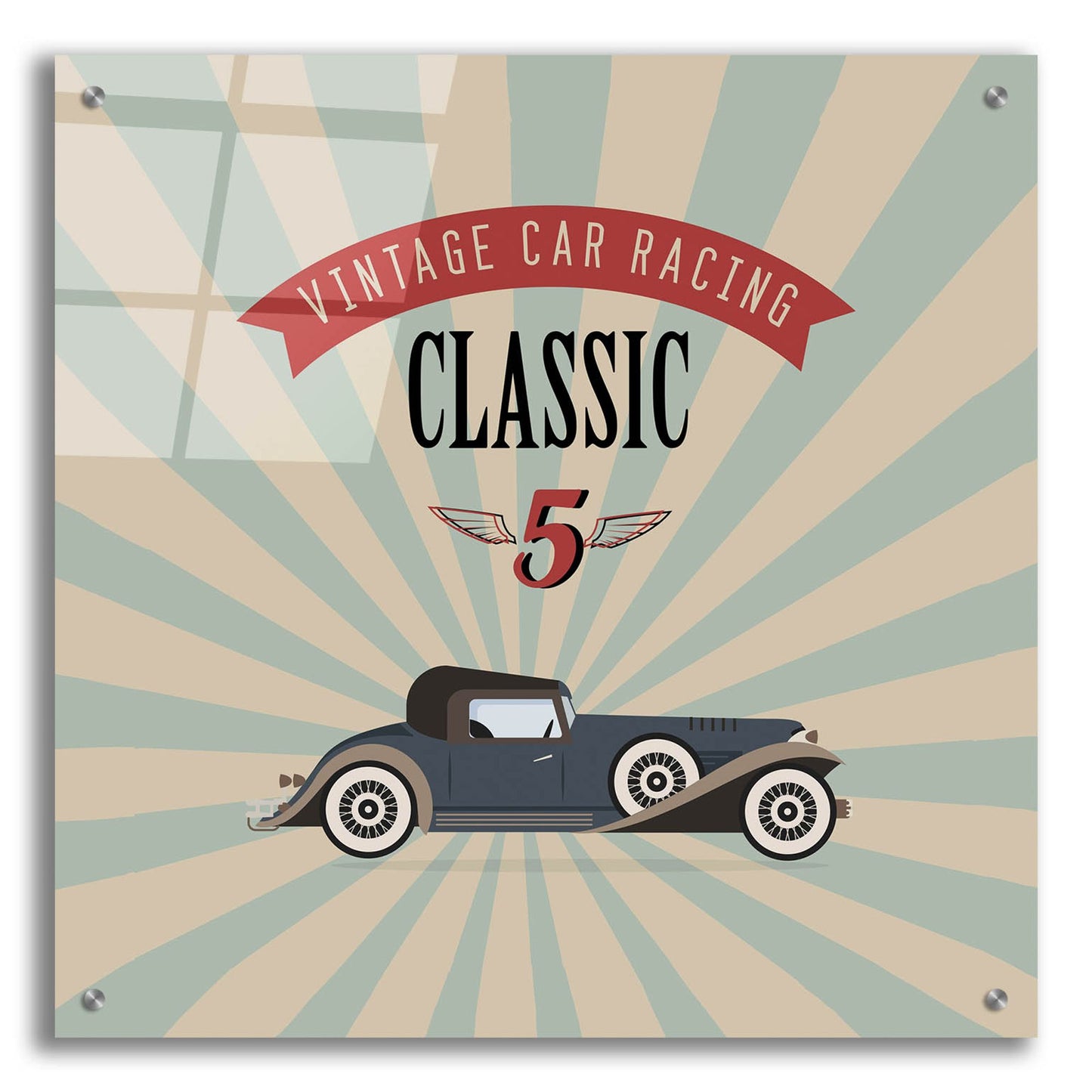 Epic Art 'Vintage Racing 4' by Graphinc, Acrylic Glass Wall Art