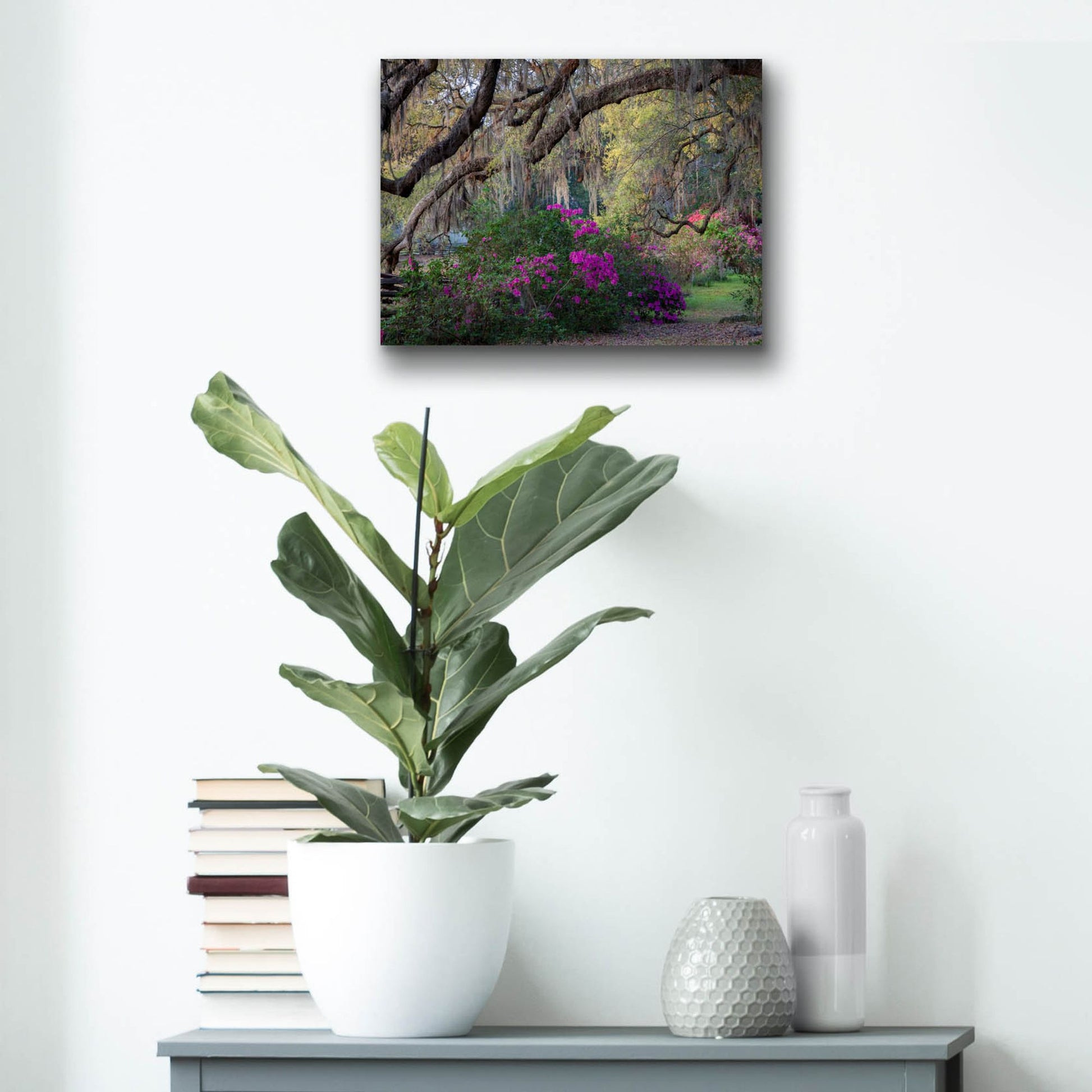 Epic Art 'Oaks And Azaleas' by H.J. Herrera, Acrylic Glass Wall Art,16x12