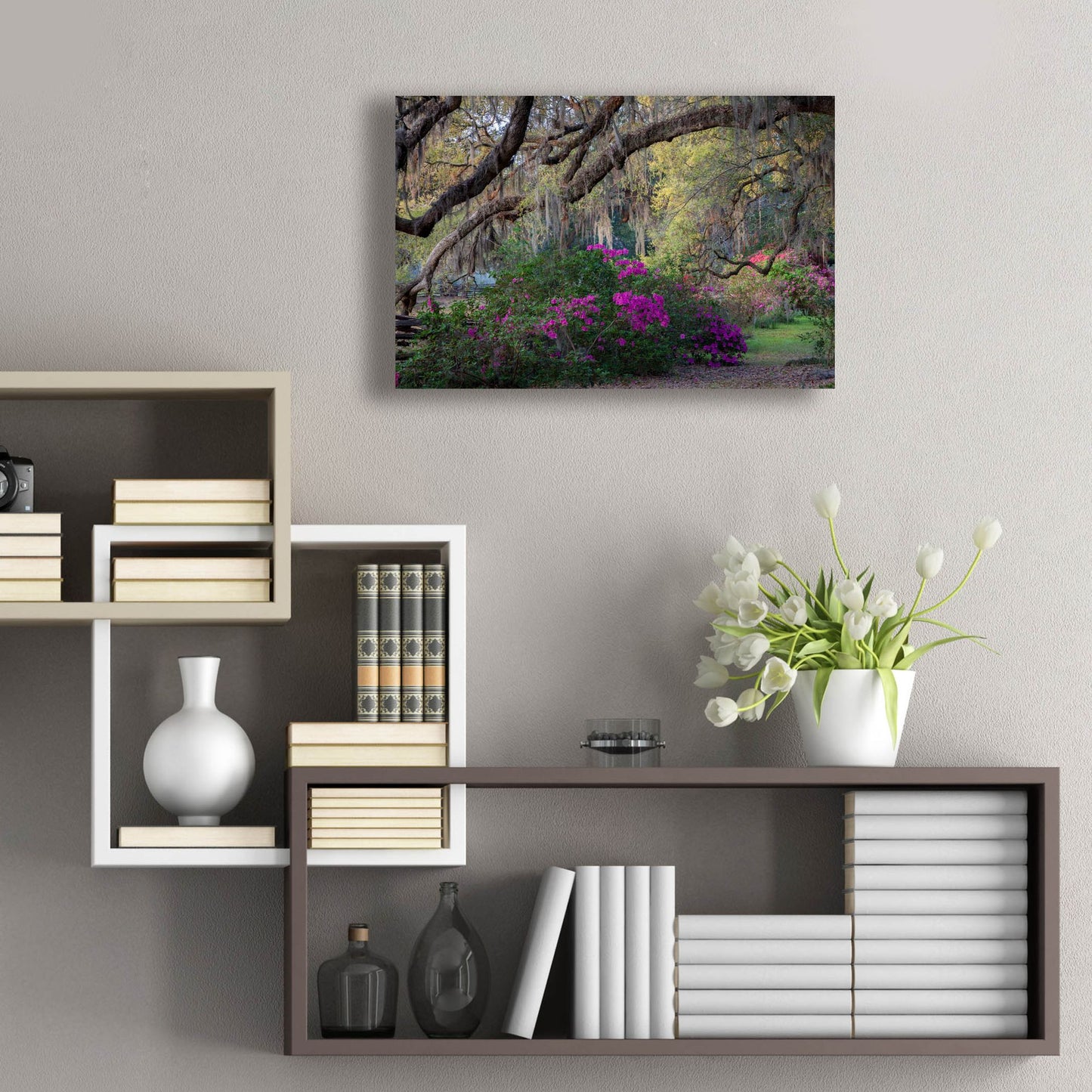 Epic Art 'Oaks And Azaleas' by H.J. Herrera, Acrylic Glass Wall Art,24x16