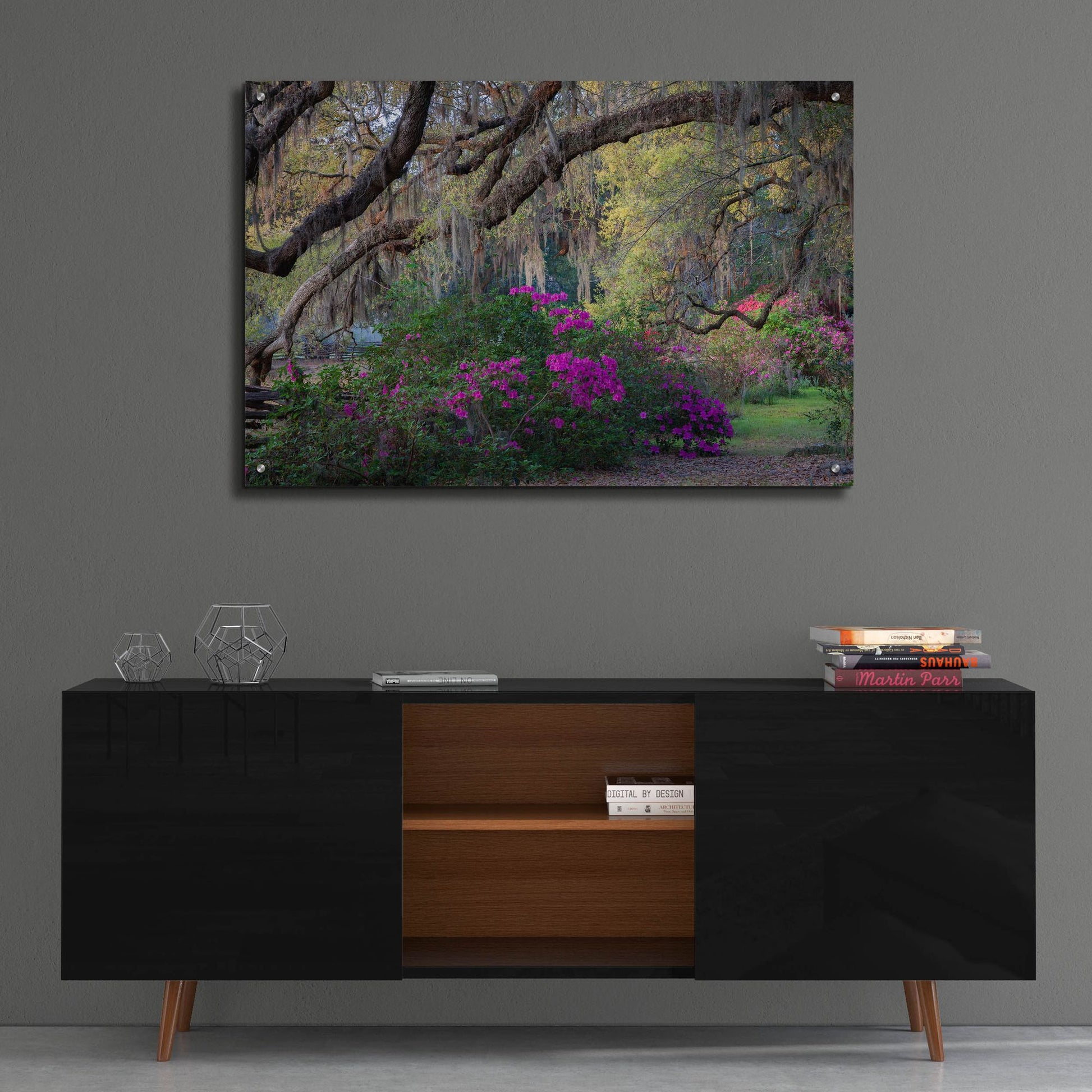 Epic Art 'Oaks And Azaleas' by H.J. Herrera, Acrylic Glass Wall Art,36x24