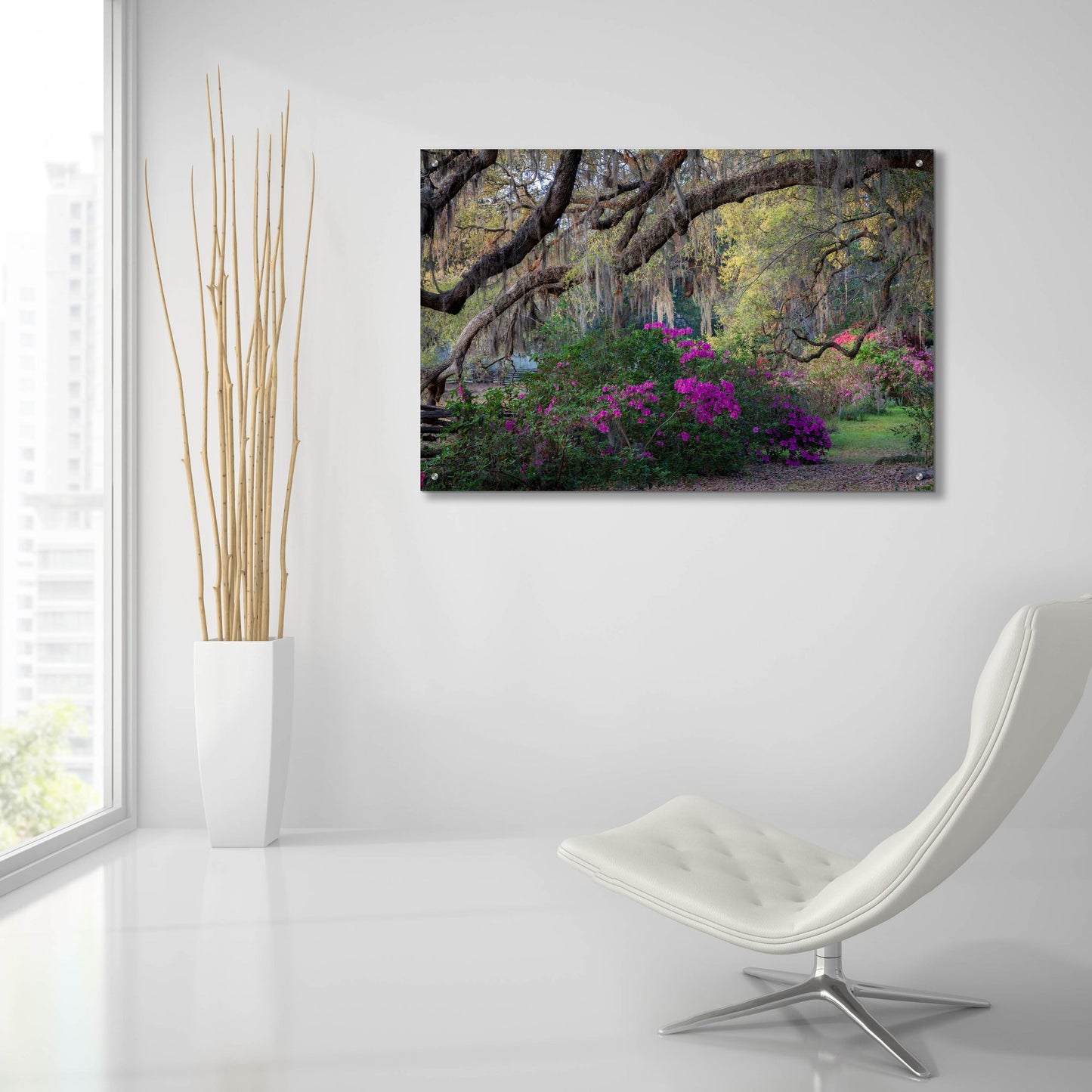 Epic Art 'Oaks And Azaleas' by H.J. Herrera, Acrylic Glass Wall Art,36x24