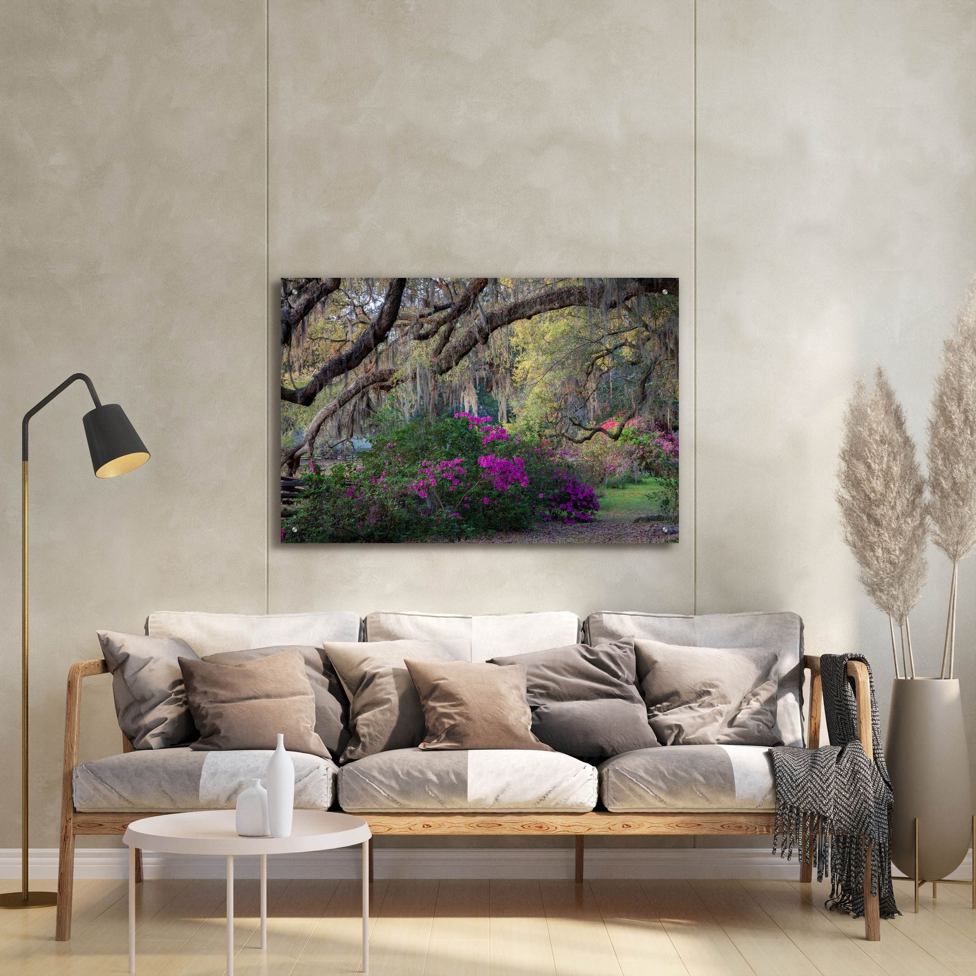 Epic Art 'Oaks And Azaleas' by H.J. Herrera, Acrylic Glass Wall Art,36x24