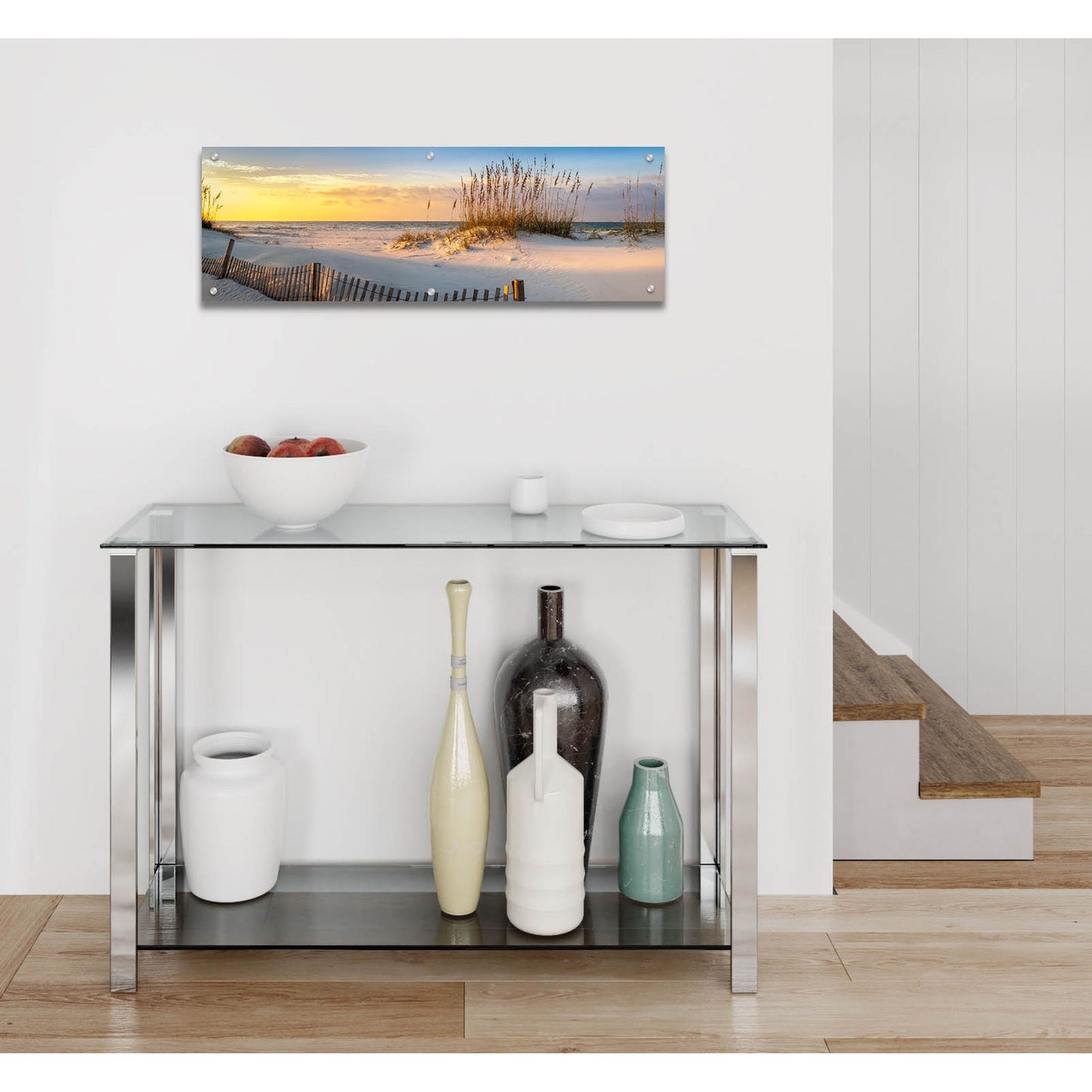 Epic Art 'Pensacola Beach Sunrise' by H.J. Herrera, Acrylic Glass Wall Art,36x12