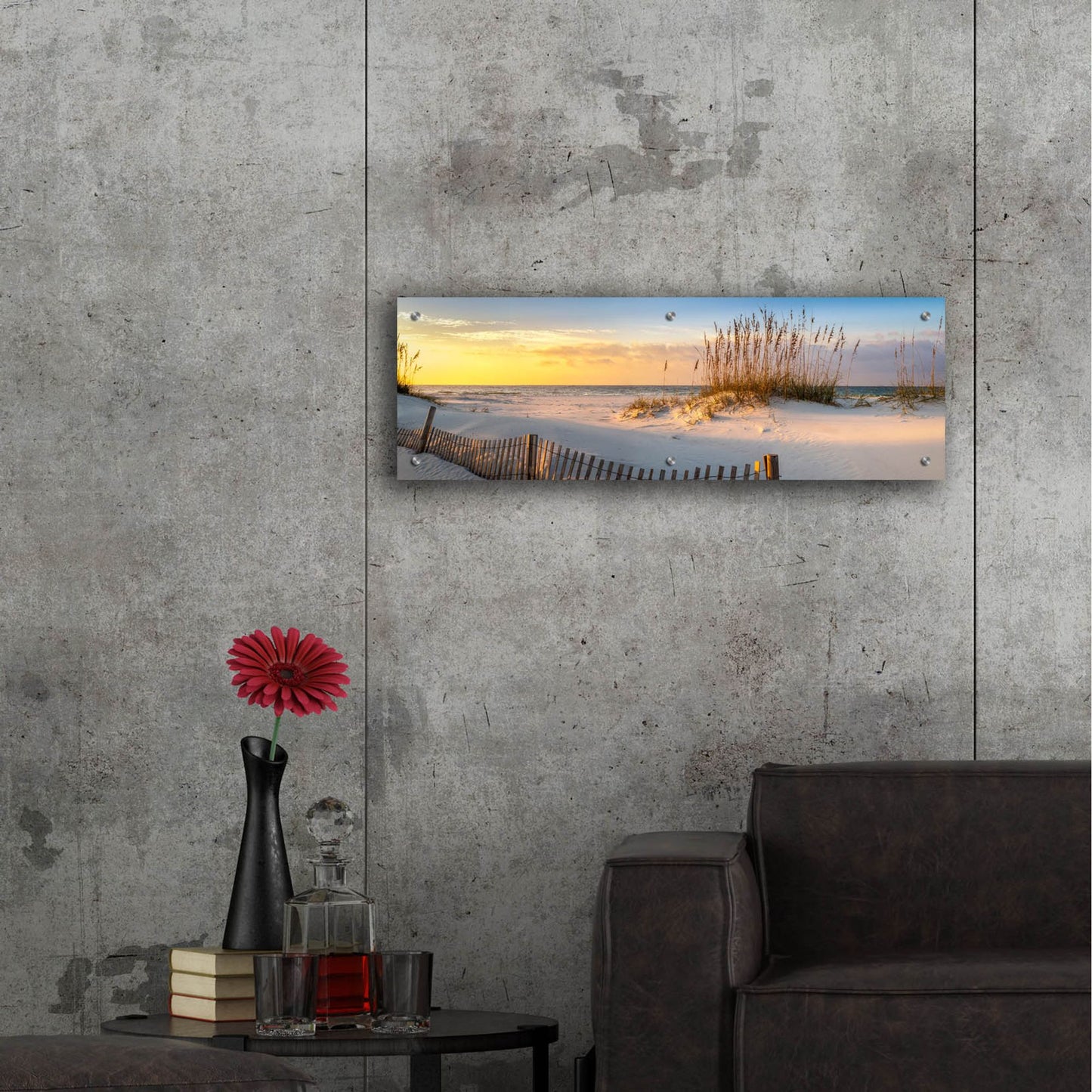 Epic Art 'Pensacola Beach Sunrise' by H.J. Herrera, Acrylic Glass Wall Art,36x12