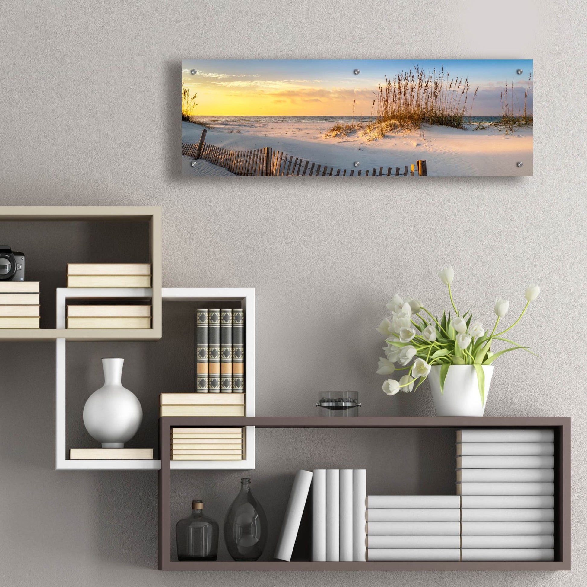 Epic Art 'Pensacola Beach Sunrise' by H.J. Herrera, Acrylic Glass Wall Art,36x12