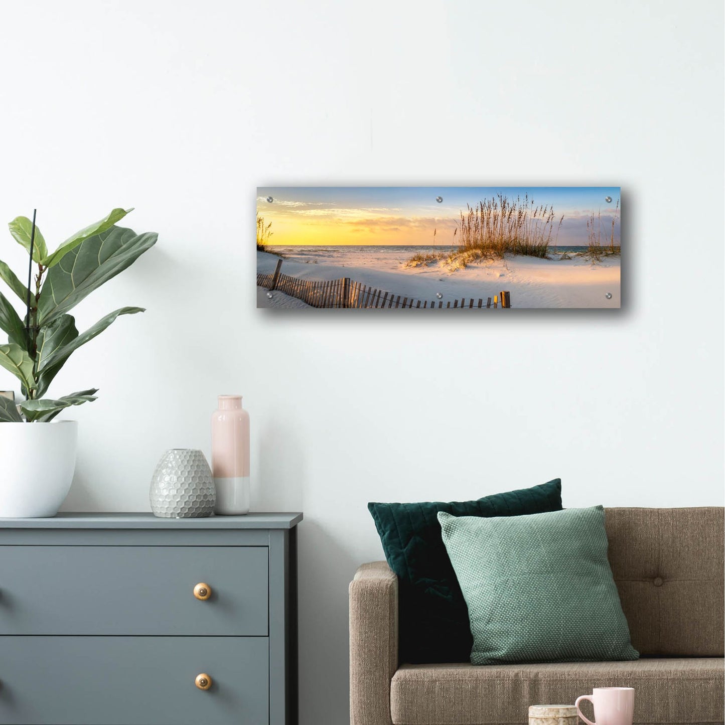 Epic Art 'Pensacola Beach Sunrise' by H.J. Herrera, Acrylic Glass Wall Art,36x12