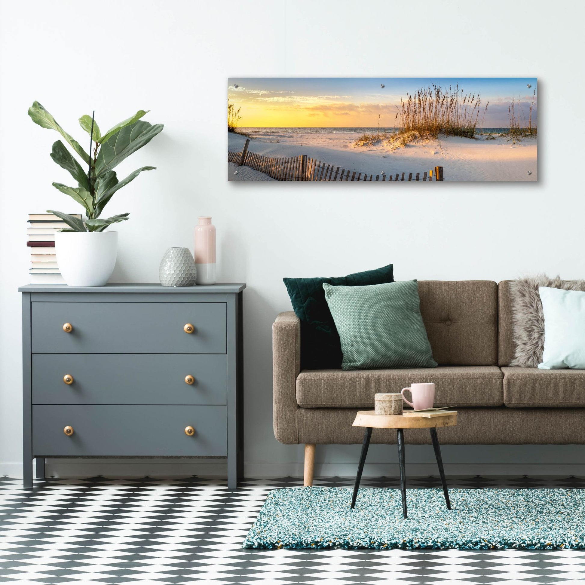 Epic Art 'Pensacola Beach Sunrise' by H.J. Herrera, Acrylic Glass Wall Art,48x16