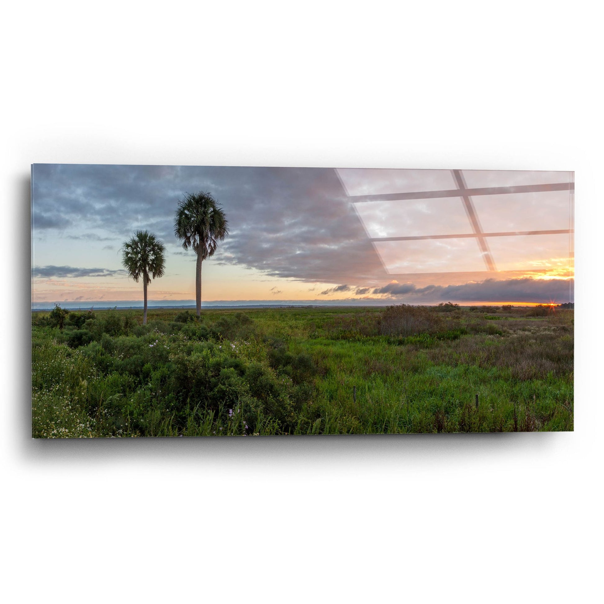 Epic Art 'Prairie Sunrise' by H.J. Herrera, Acrylic Glass Wall Art,24x12