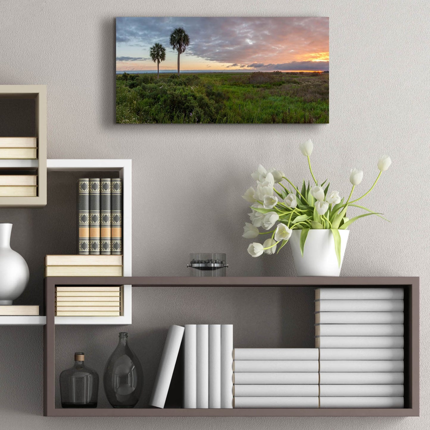 Epic Art 'Prairie Sunrise' by H.J. Herrera, Acrylic Glass Wall Art,24x12