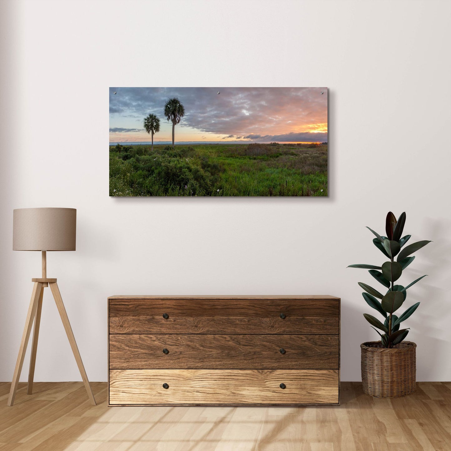 Epic Art 'Prairie Sunrise' by H.J. Herrera, Acrylic Glass Wall Art,48x24