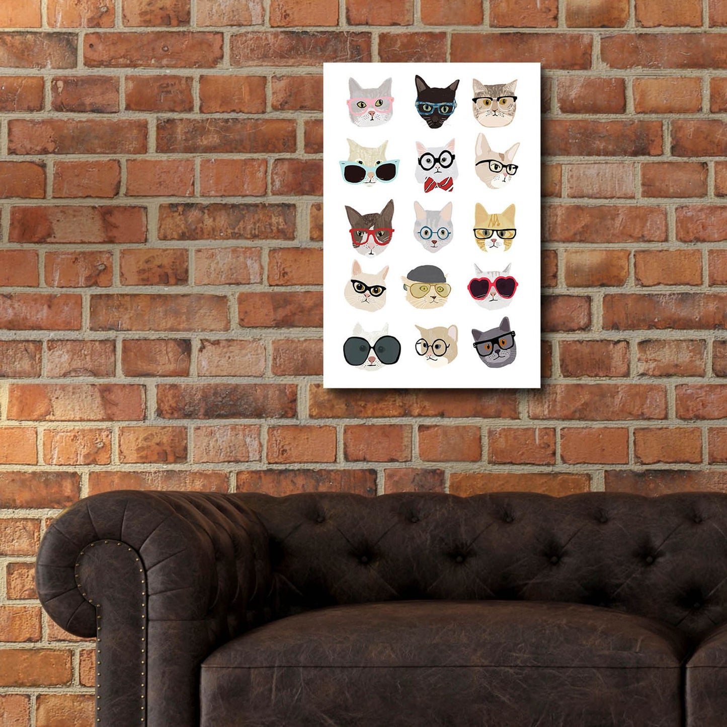 Epic Art 'Cats With Glasses' by Hanna Melin, Acrylic Glass Wall Art,16x24