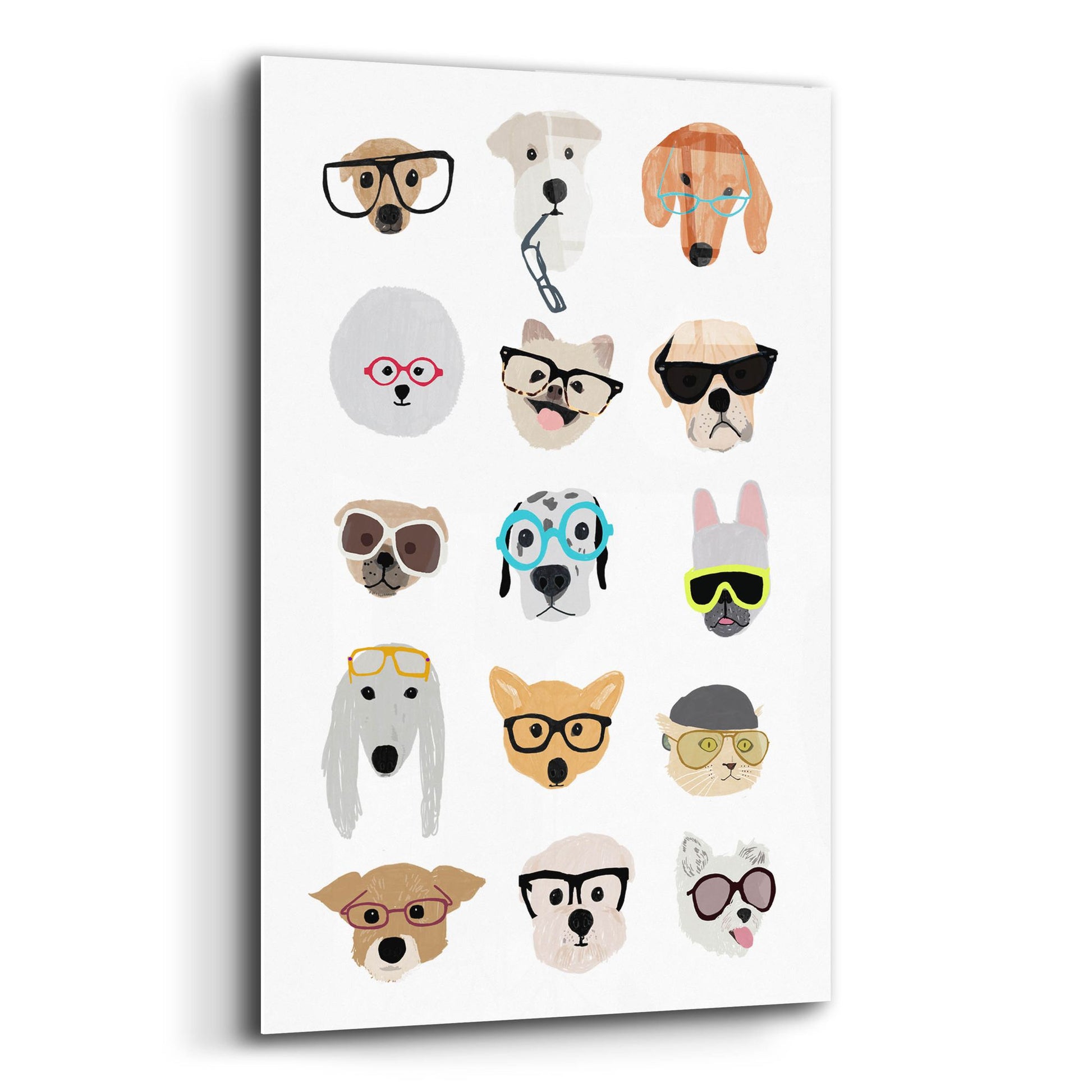 Epic Art 'Dogs With Glasses' by Hanna Melin, Acrylic Glass Wall Art,12x16