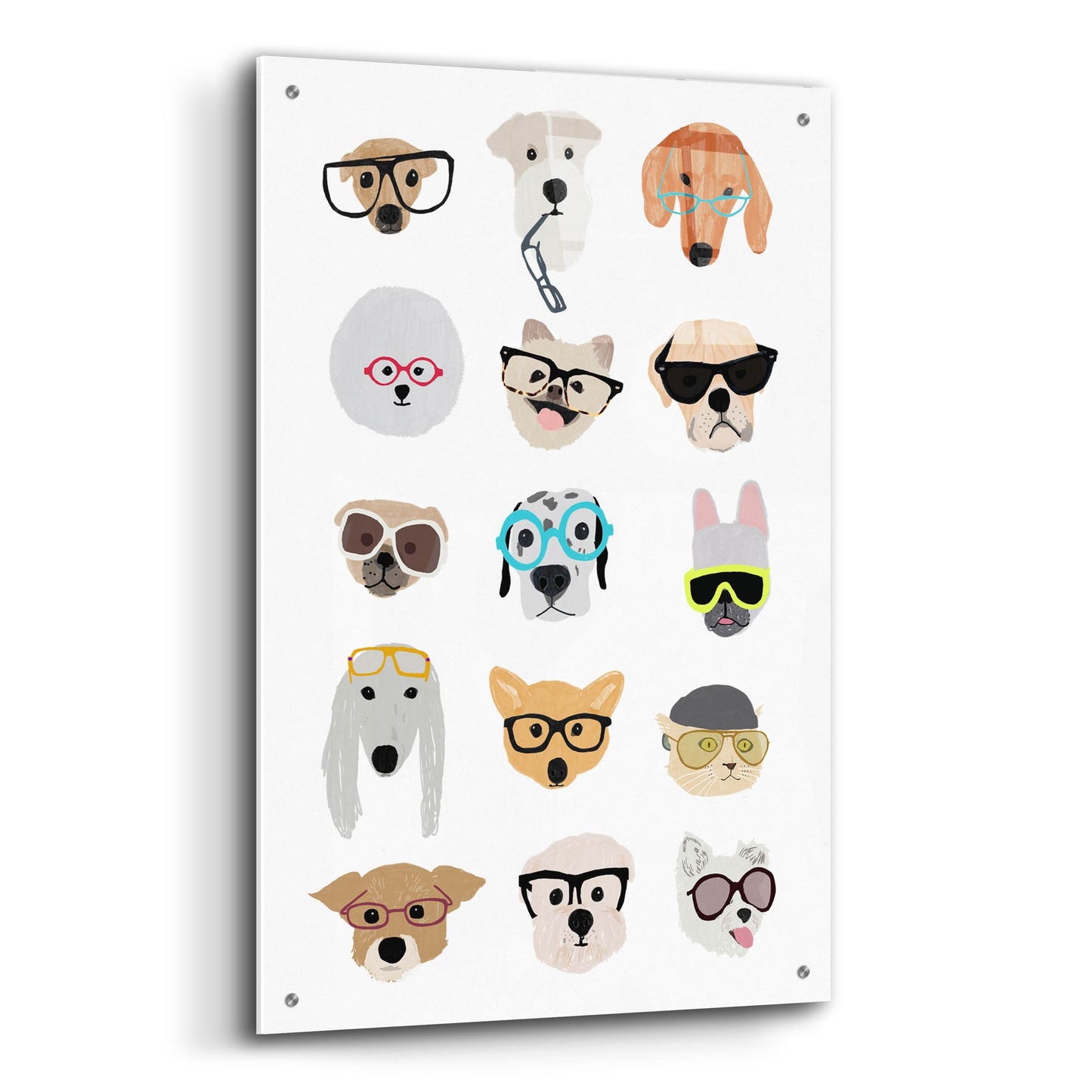 Epic Art 'Dogs With Glasses' by Hanna Melin, Acrylic Glass Wall Art,24x36