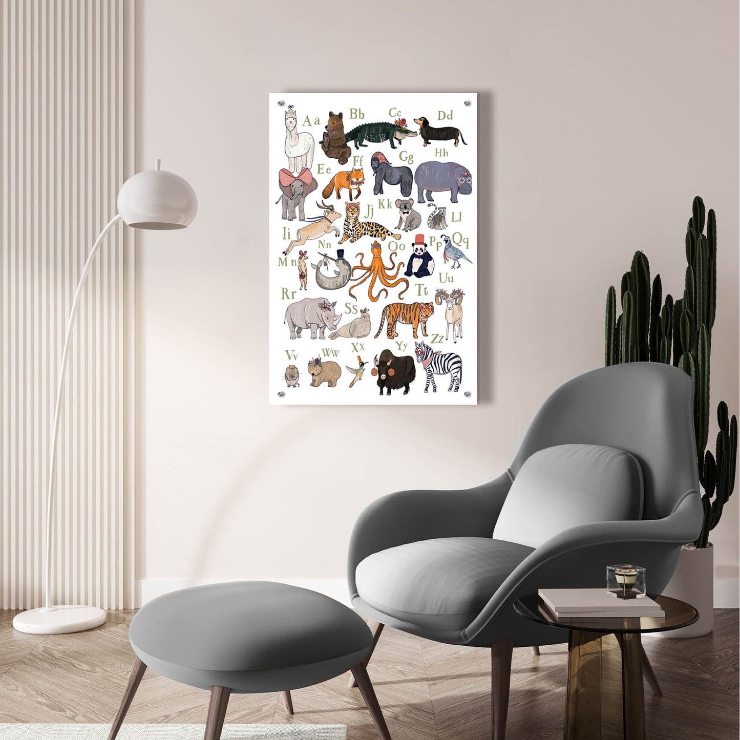 Epic Art 'Abc Party Animal' by Hanna Melin, Acrylic Glass Wall Art,24x36