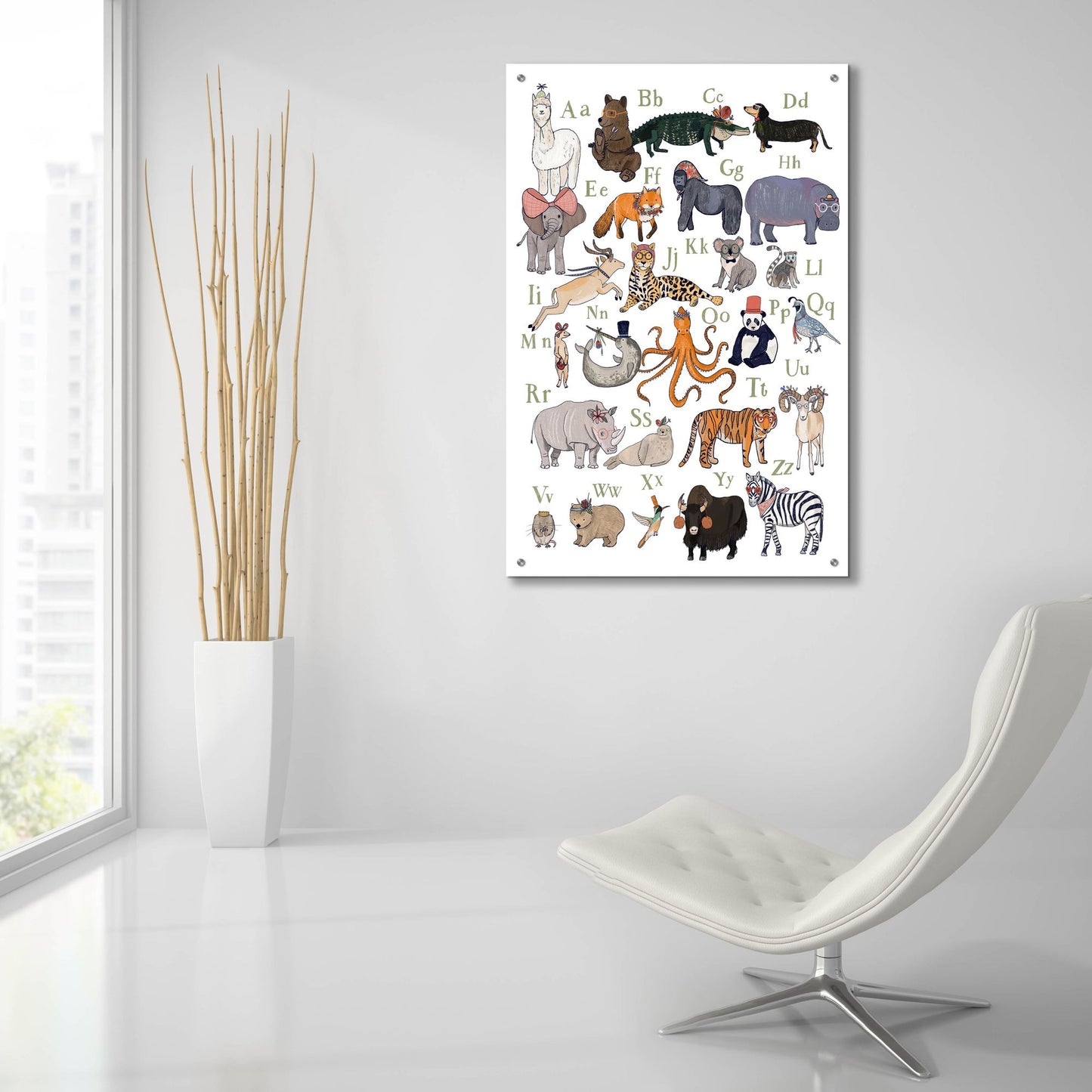 Epic Art 'Abc Party Animal' by Hanna Melin, Acrylic Glass Wall Art,24x36