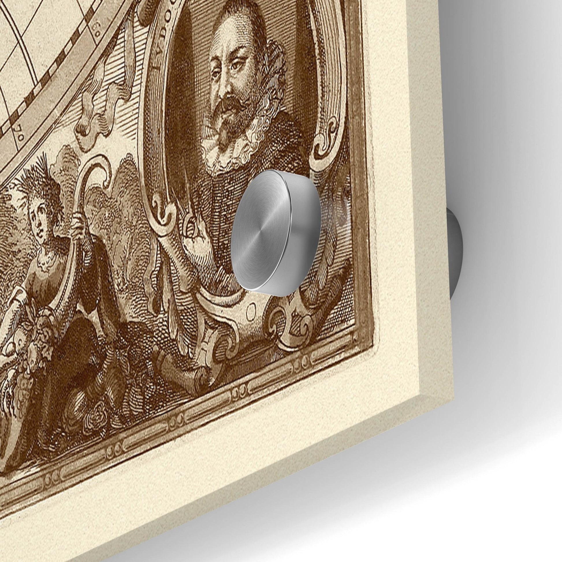 Epic Art 'Nova Totius Terrarum Orbis Tabula (Sepia)' by Hines, Acrylic Glass Wall Art,36x24