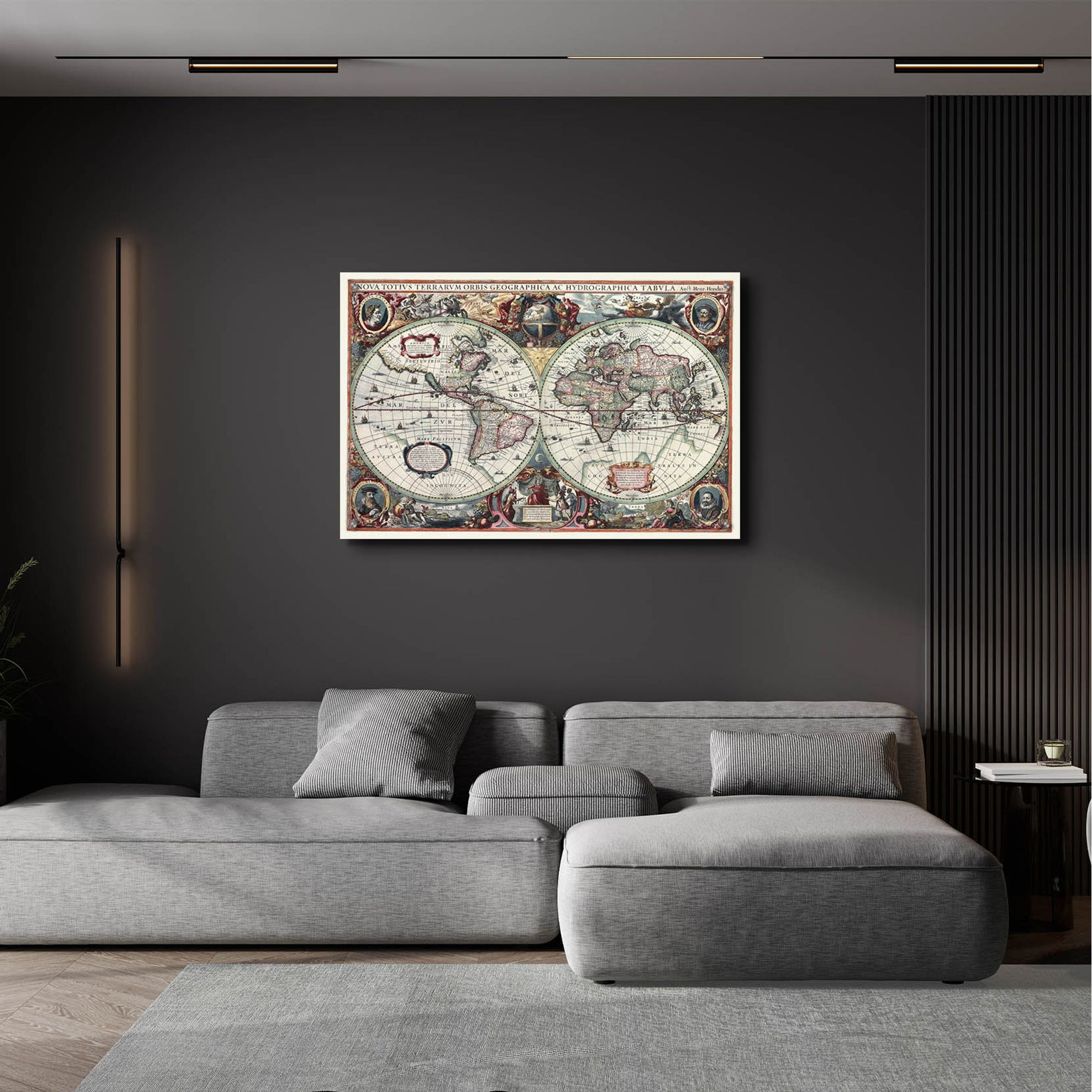 Epic Art 'Nova Totius Terrarum Orbis Tabula' by Hines, Acrylic Glass Wall Art,36x24