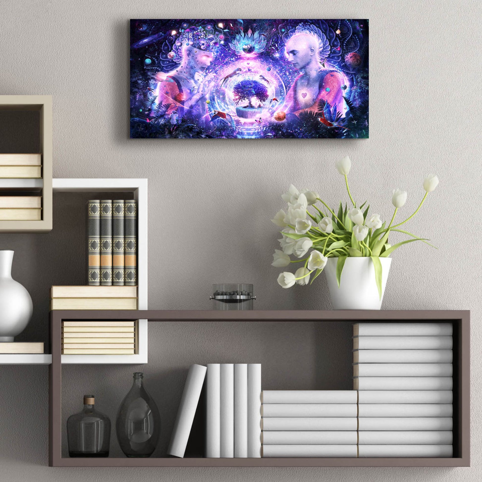 Epic Art 'A Spark In The Universe' by Cameron Gray, Acrylic Glass Wall Art,24x12