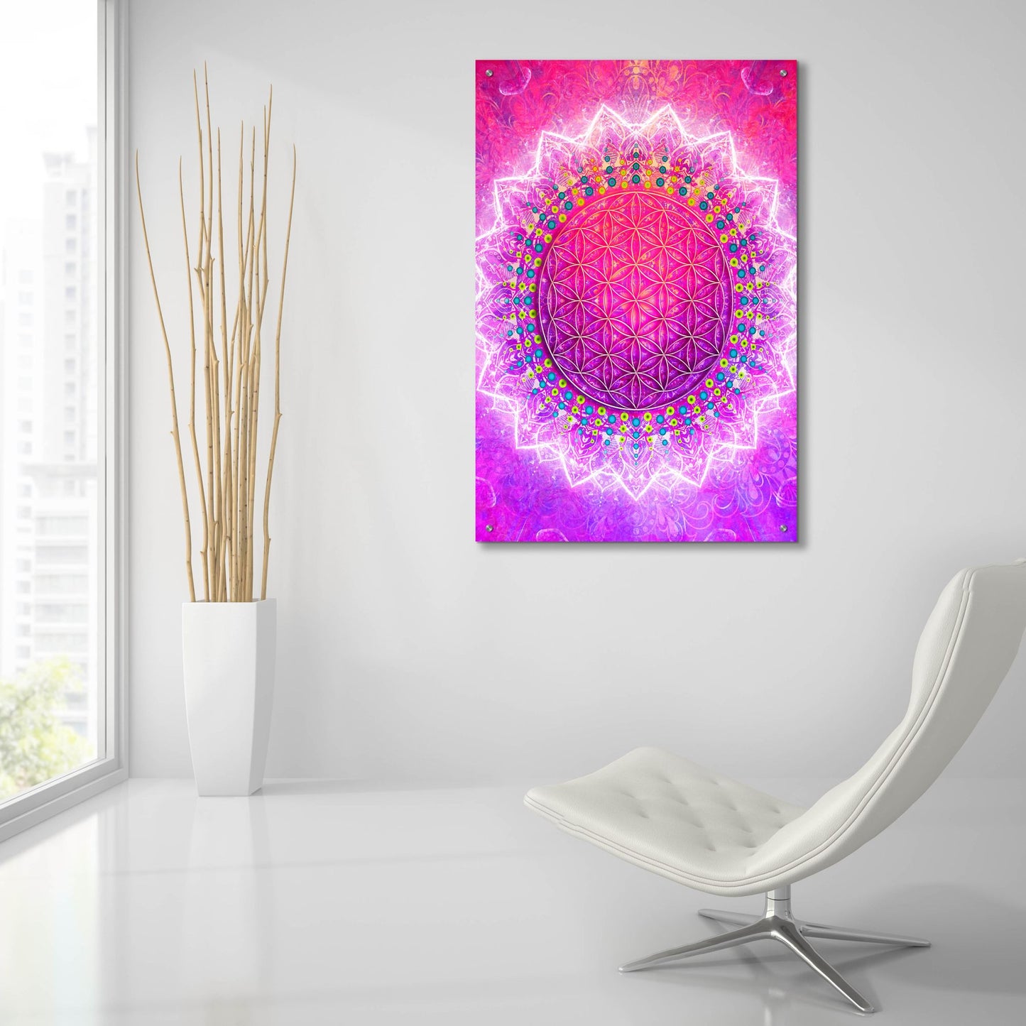 Epic Art 'Flower Of Life' by Cameron Gray, Acrylic Glass Wall Art,24x36