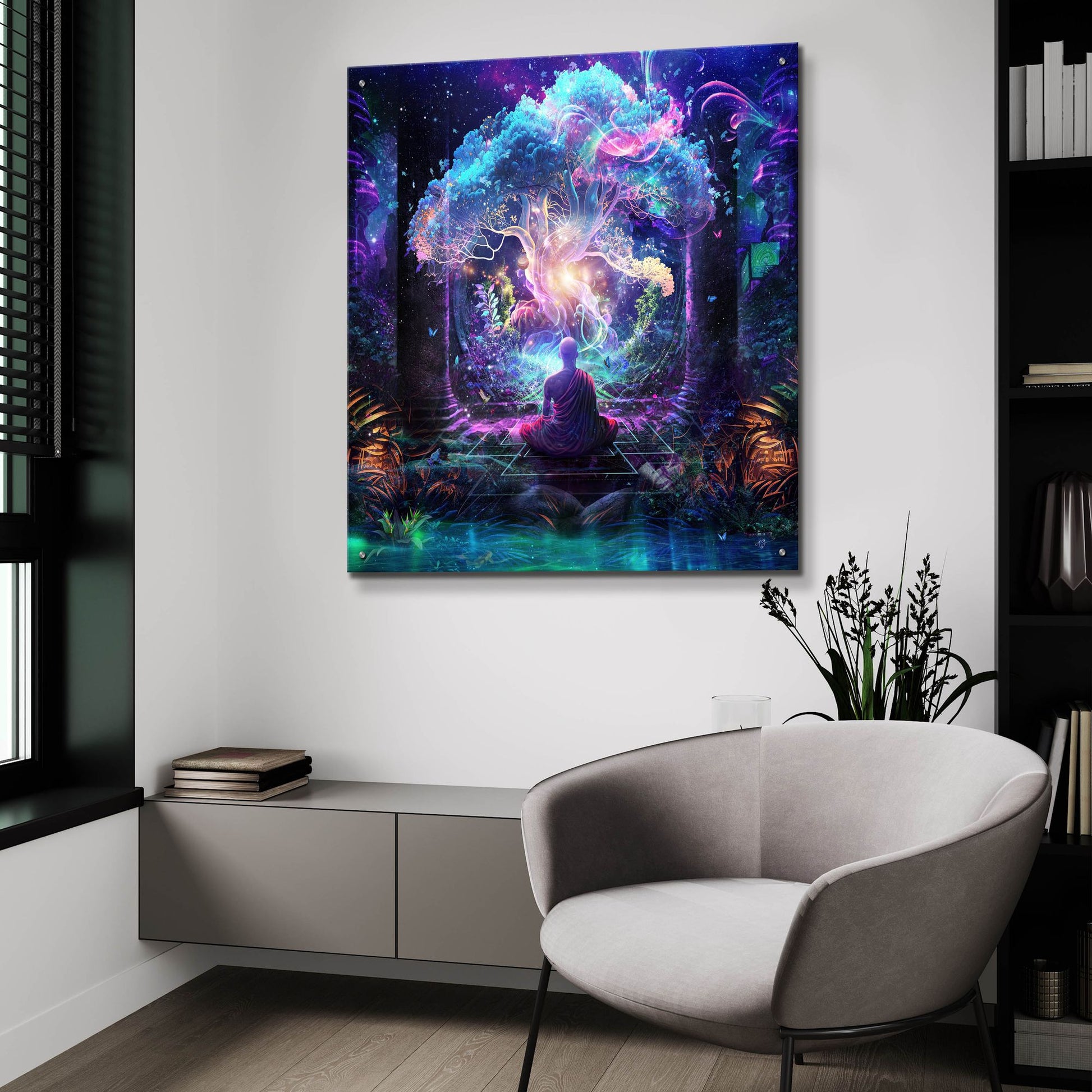 Epic Art 'Midnight Garden' by Cameron Gray, Acrylic Glass Wall Art,36x36