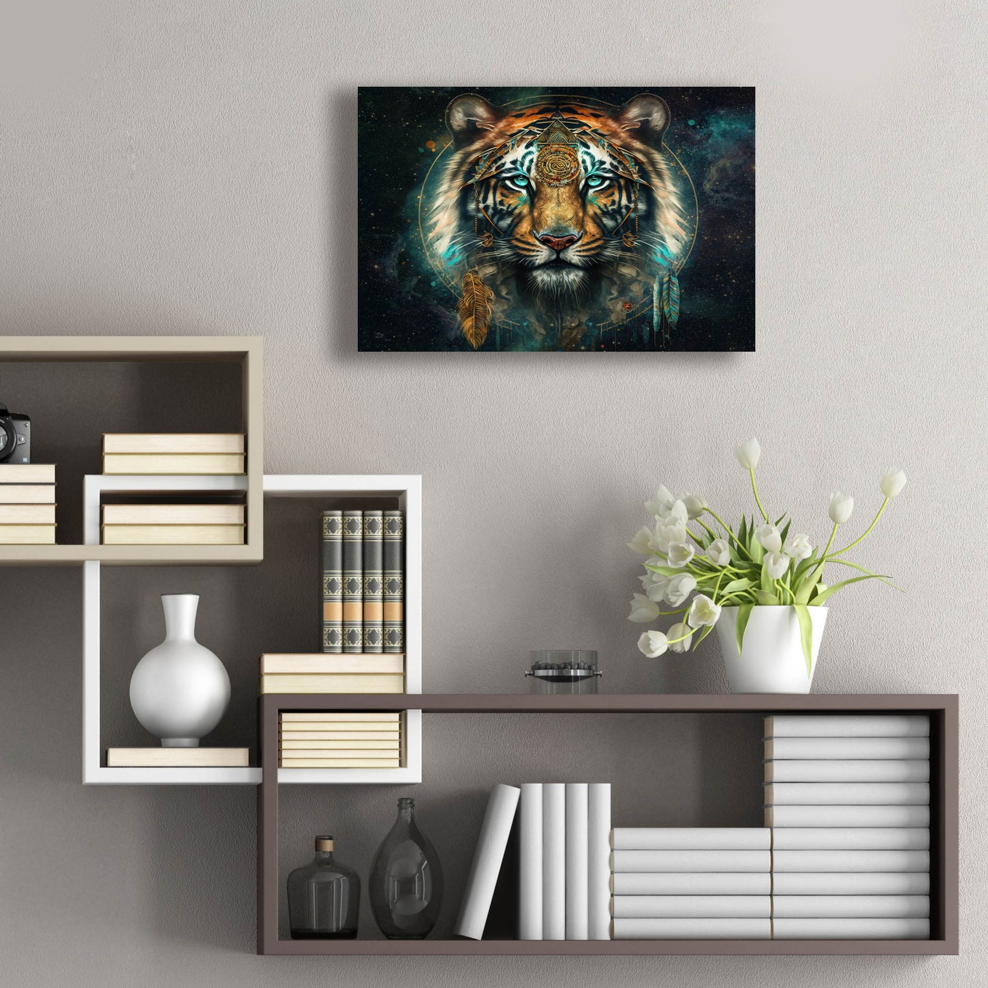 Epic Art 'Spirit Tiger' by Cameron Gray, Acrylic Glass Wall Art,24x16
