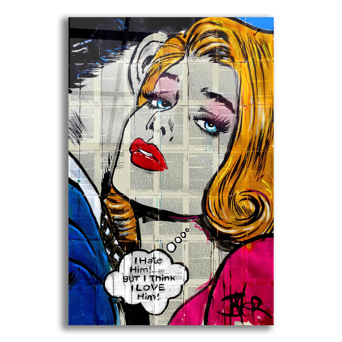 Epic Art 'Lovehatepop' by Loui Jover, Acrylic Glass Wall Art