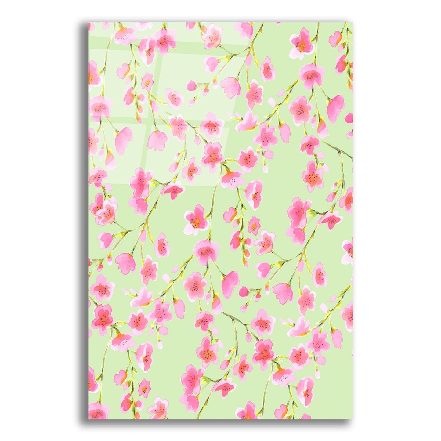 Epic Art 'Cherry Blossom Green' by Jacqueline Maldonado, Acrylic Glass Wall Art