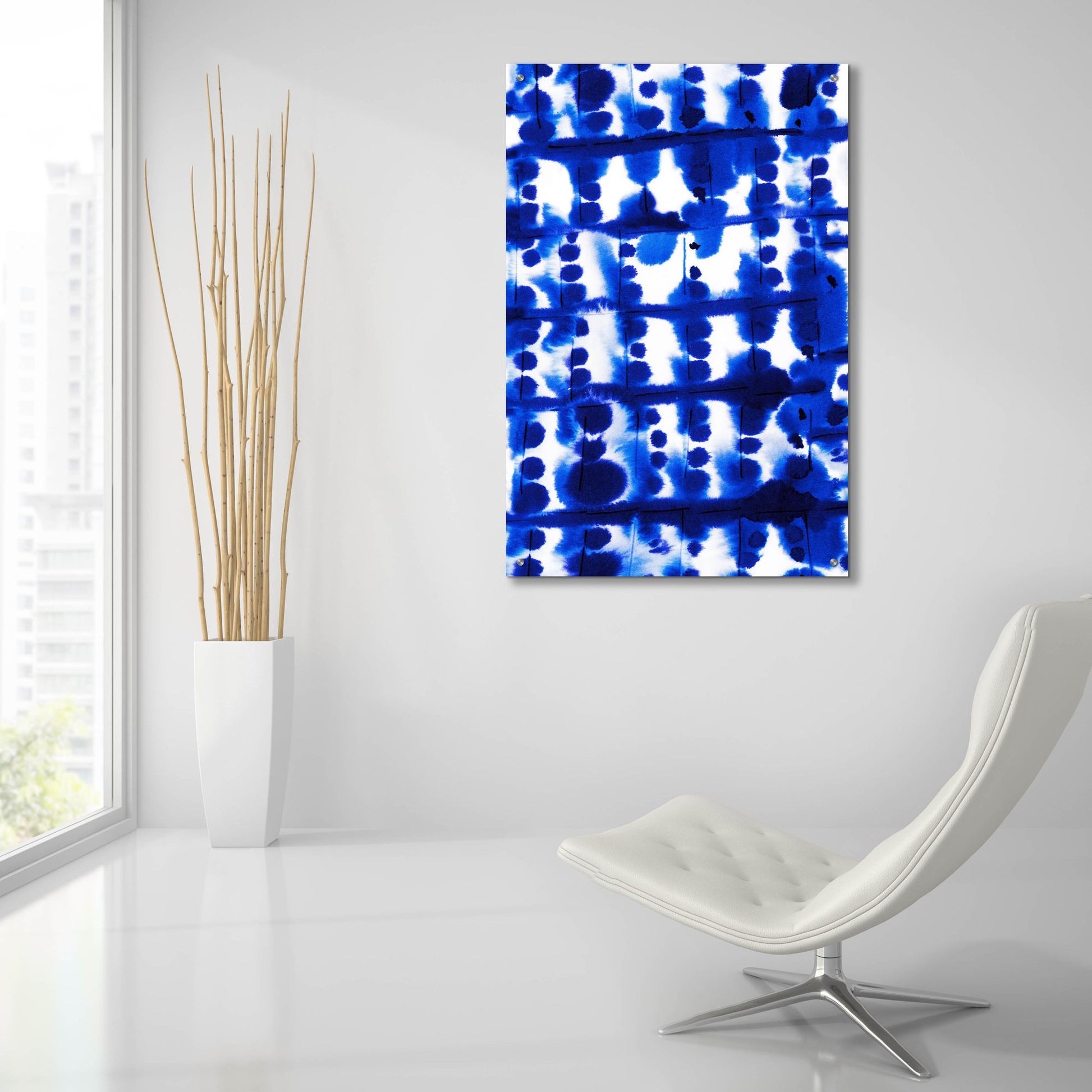 Epic Art 'Parallel Electric Blue' by Jacqueline Maldonado, Acrylic Glass Wall Art,24x36