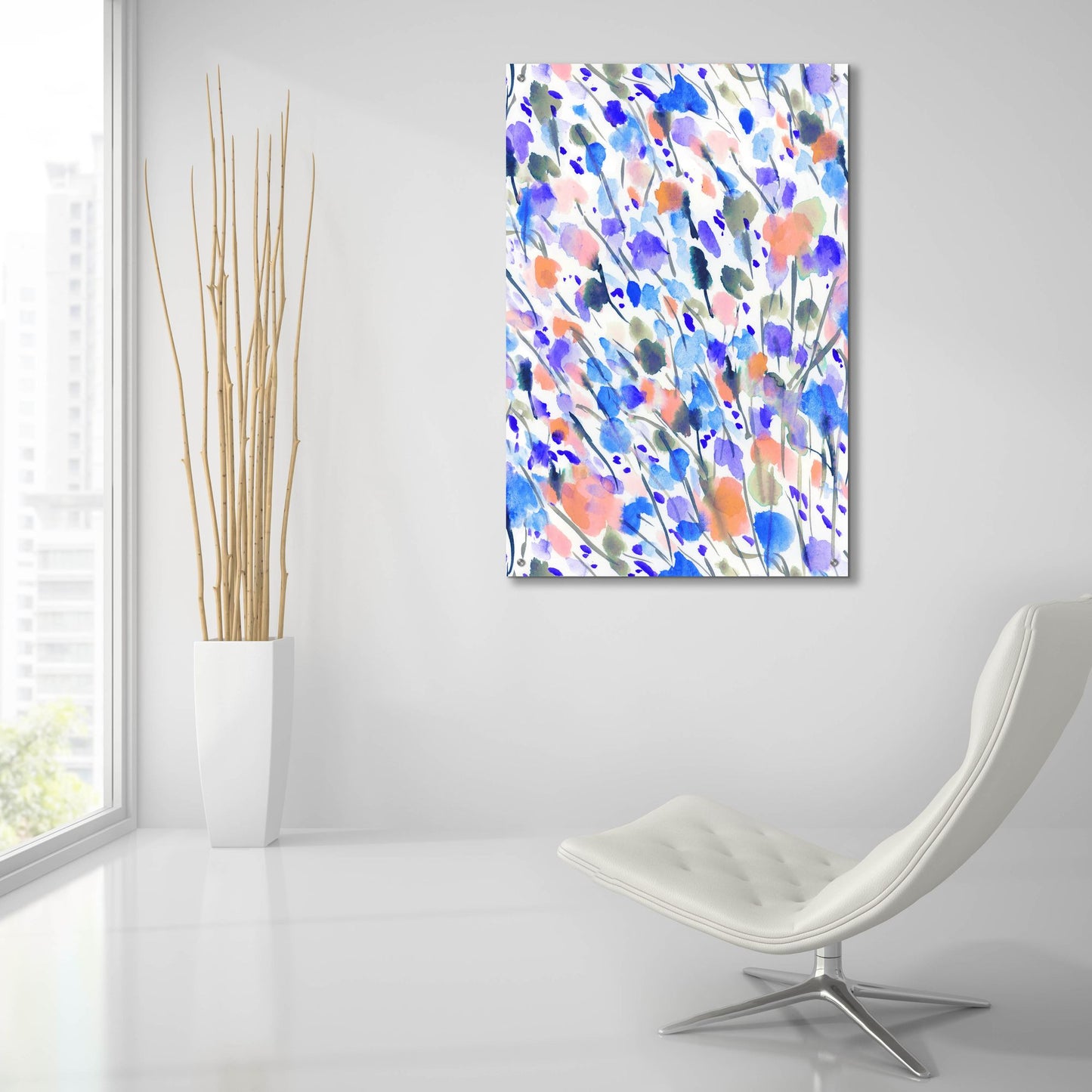 Epic Art 'Wild Nature Blue' by Jacqueline Maldonado, Acrylic Glass Wall Art,24x36