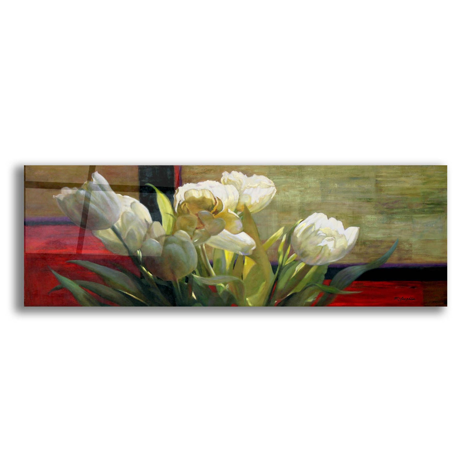 Epic Art 'Tulips With Red' by Jan Mclaughlin, Acrylic Glass Wall Art