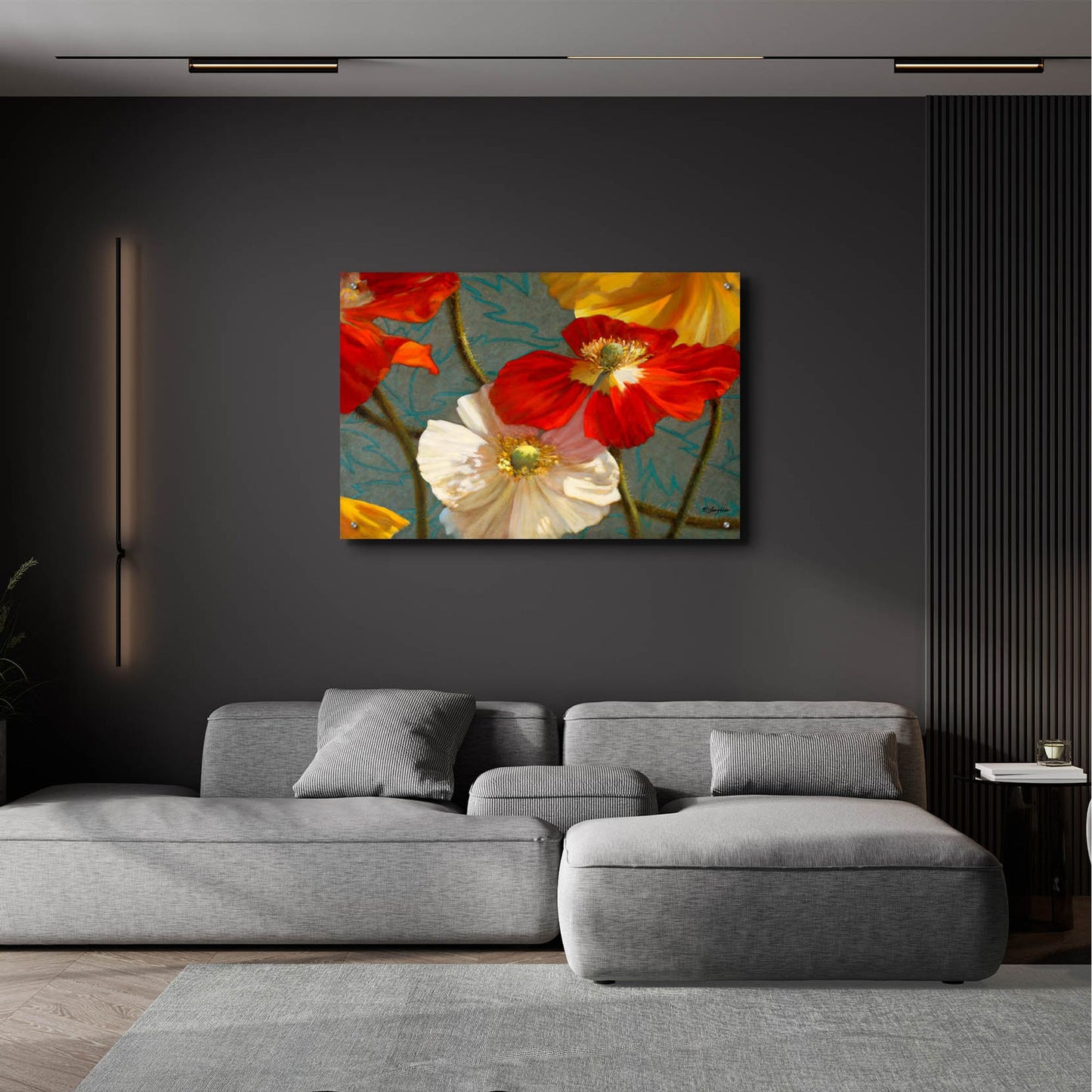 Epic Art 'Poppycock' by Jan Mclaughlin, Acrylic Glass Wall Art,36x24