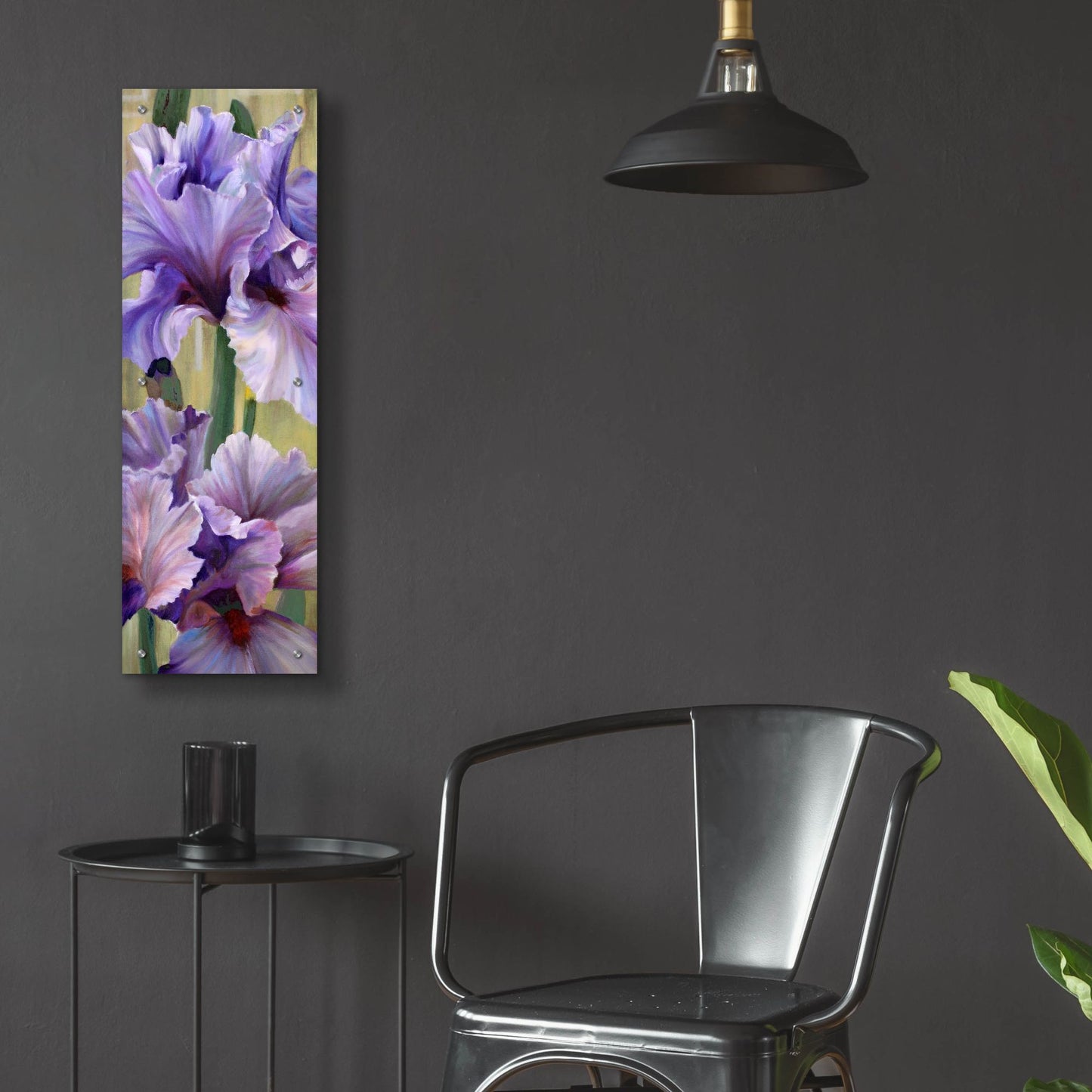 Epic Art 'Iris I' by Jan Mclaughlin, Acrylic Glass Wall Art,12x36