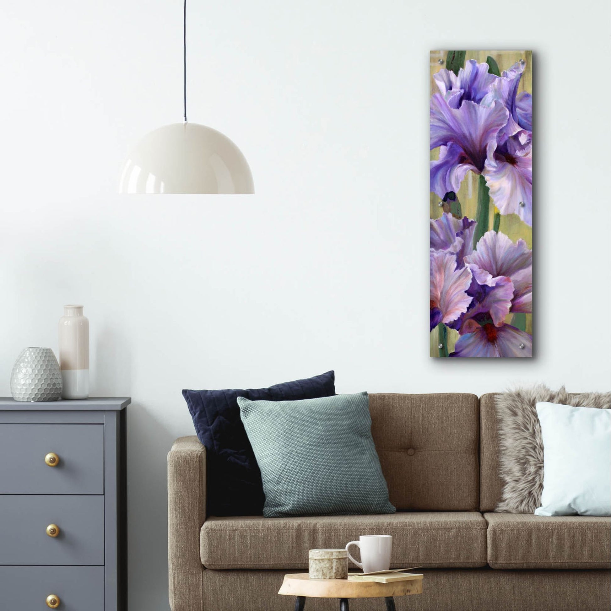 Epic Art 'Iris I' by Jan Mclaughlin, Acrylic Glass Wall Art,12x36