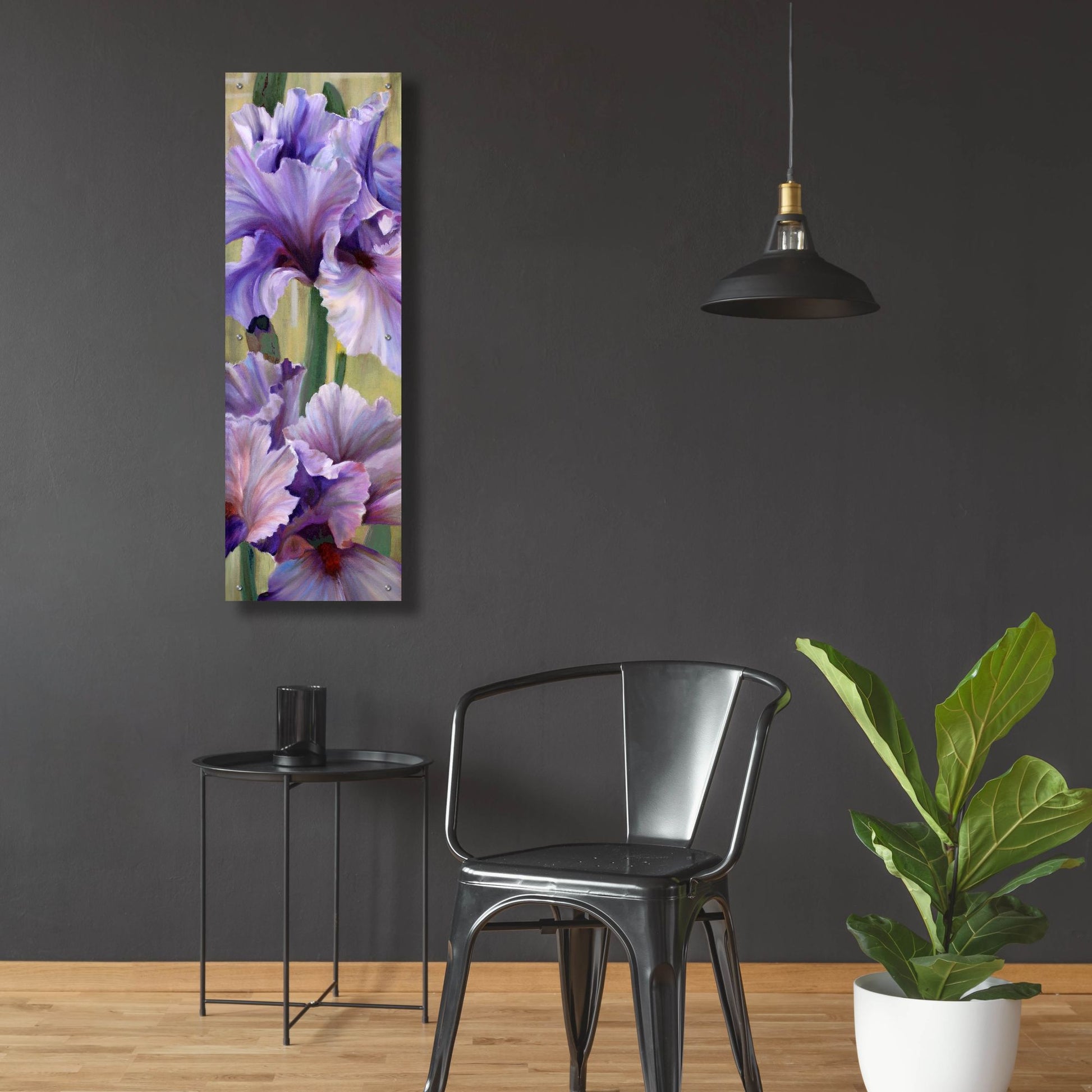 Epic Art 'Iris I' by Jan Mclaughlin, Acrylic Glass Wall Art,16x48